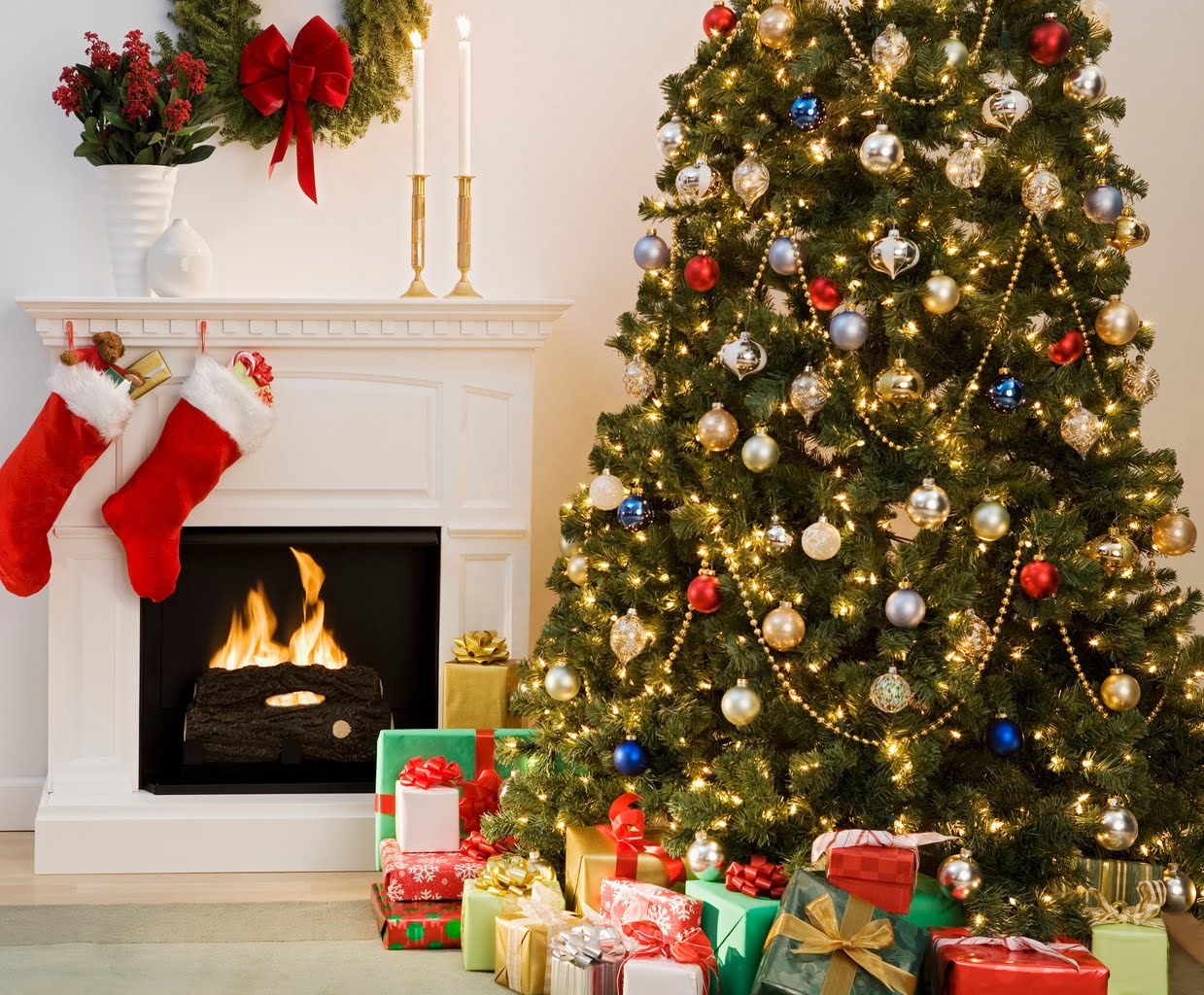 android christmas xmas, holidays, new year, fir trees