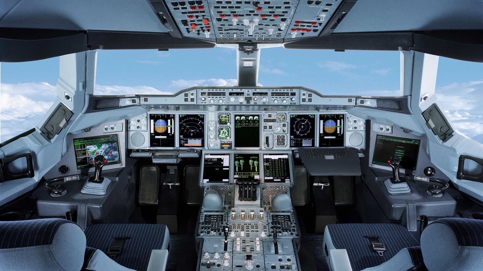 airbus a380, vehicles, cockpit, aircraft 4K