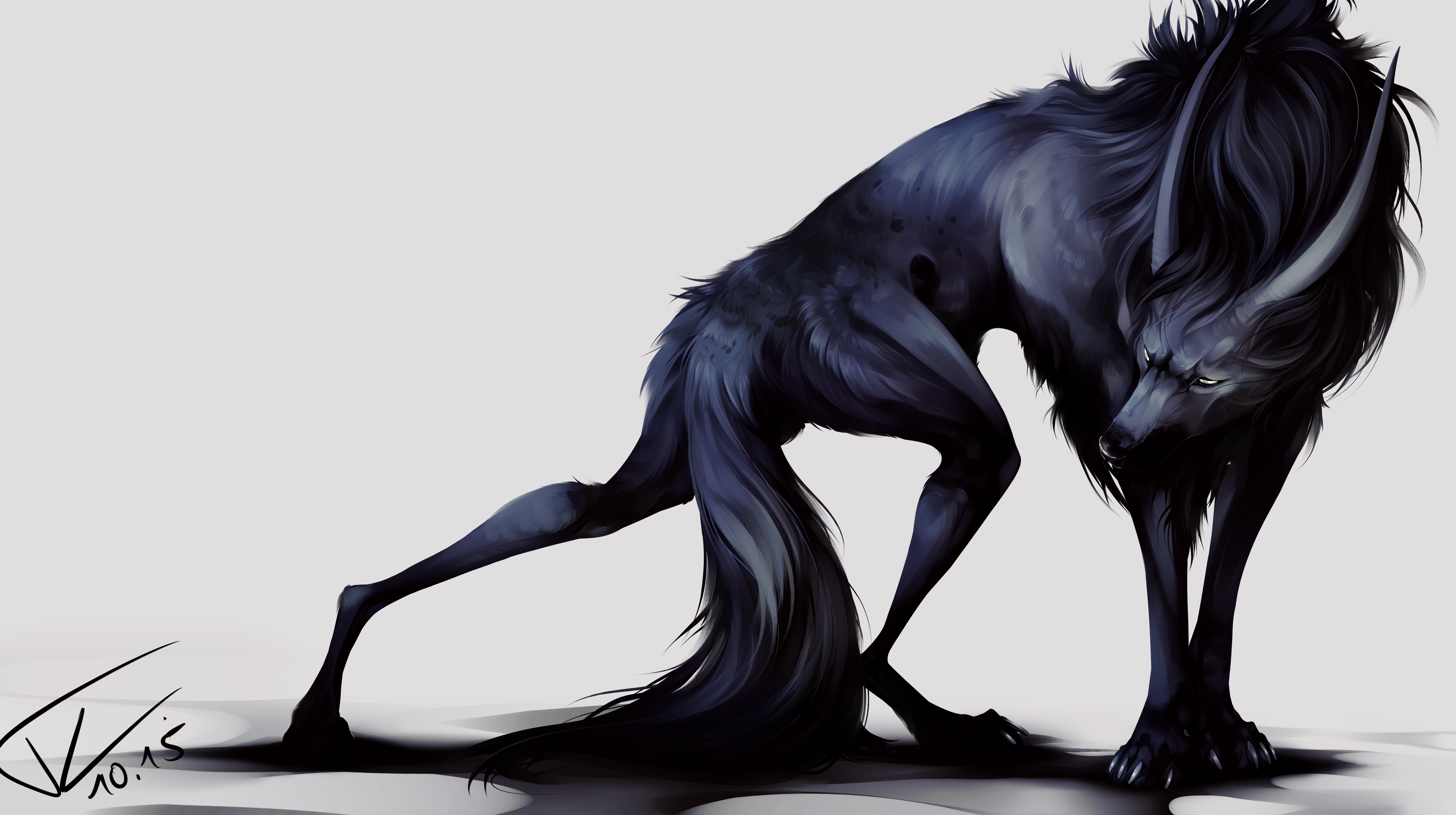 Существа с черными глазами. Фамильяр демон волк арт. Мифические существа. Мистические животные. Мистические собаки.