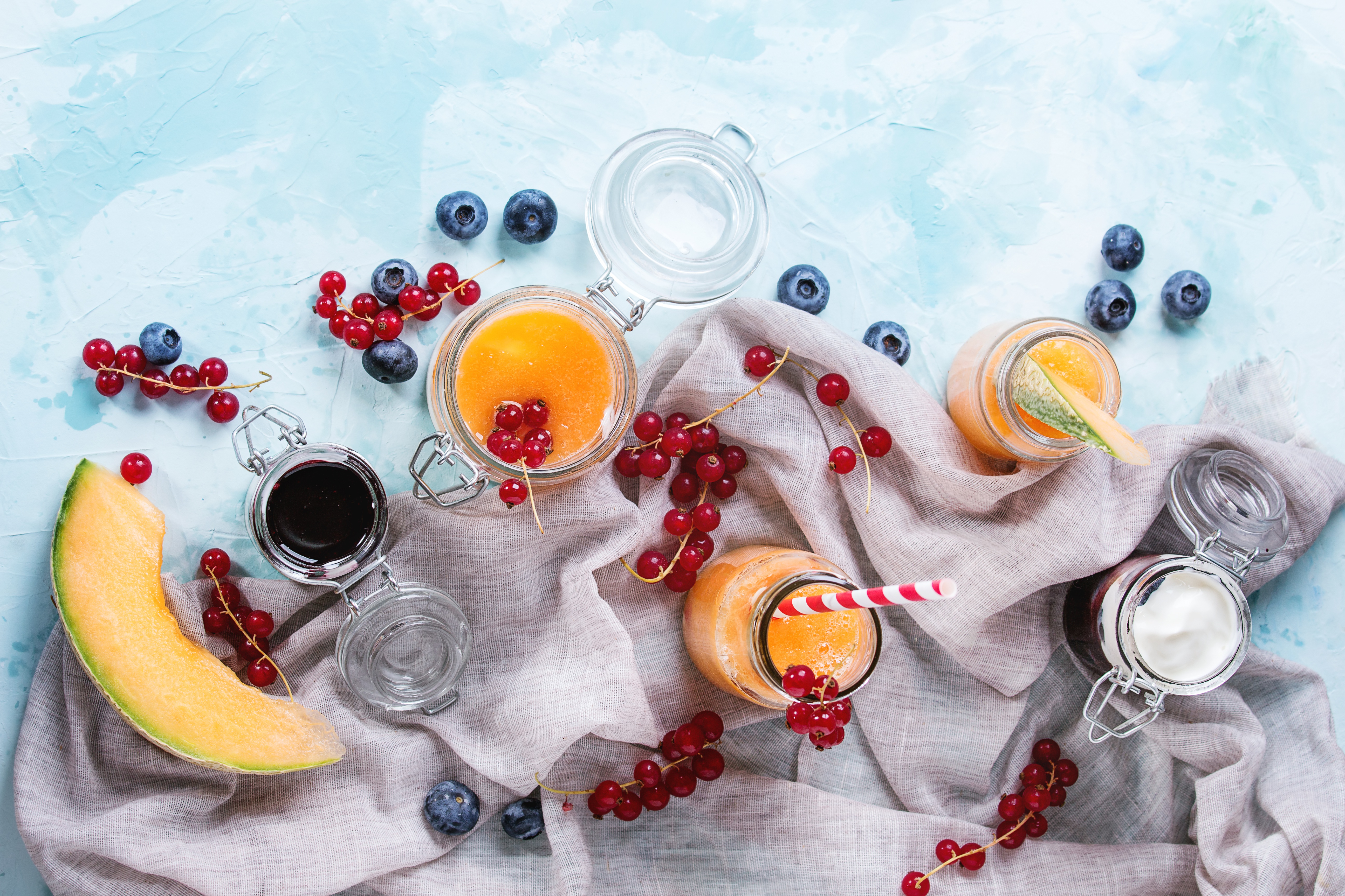 food, smoothie, berry, currants, drink, fruit, melon, still life