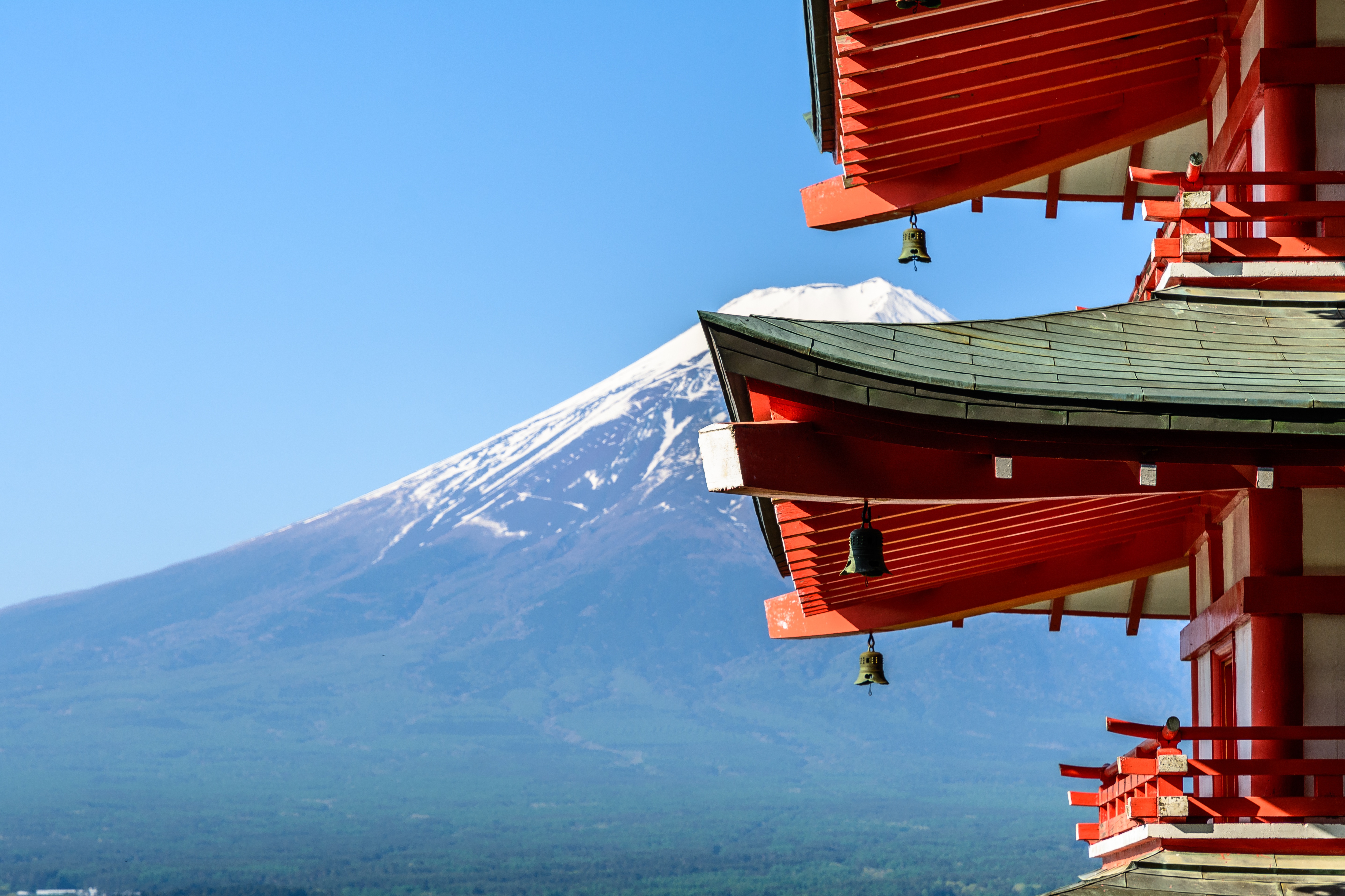 Download mobile wallpaper Earth, Pagoda, Japan, Mount Fuji, Volcanoes for free.