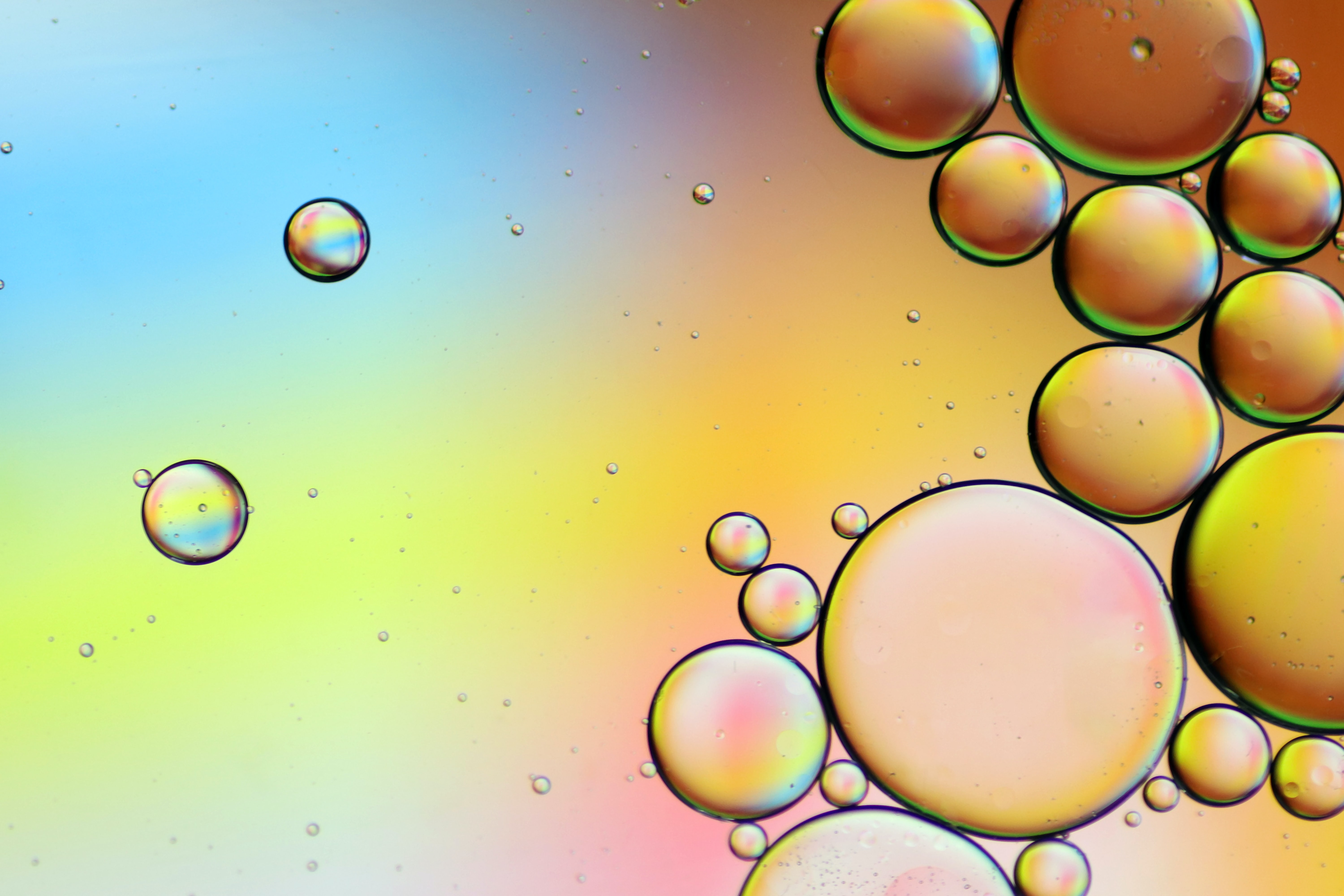 Free download wallpaper Abstract, Water, Motley, Multicolored, Bubbles, Gradient on your PC desktop