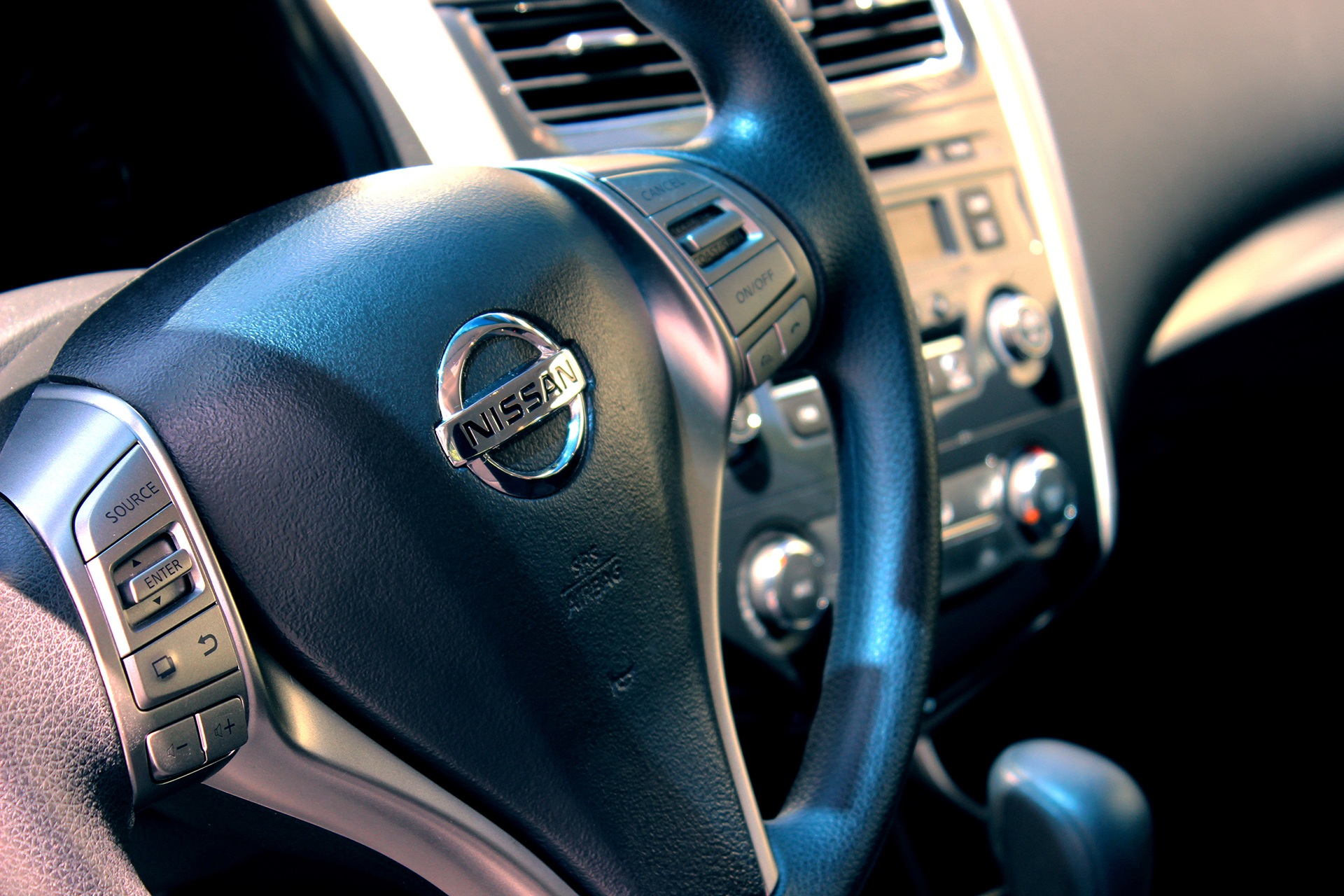 Download mobile wallpaper Rudder, Nissan, Steering Wheel, Cars, Auto for free.
