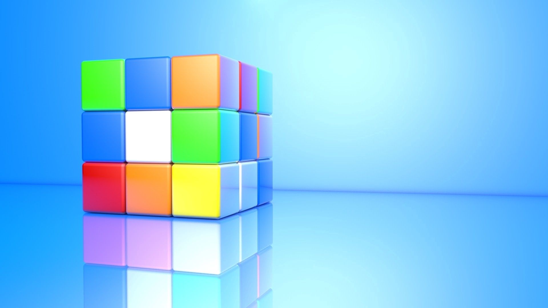cube, multicolored, rubik's cube, 3d, motley, surface 32K