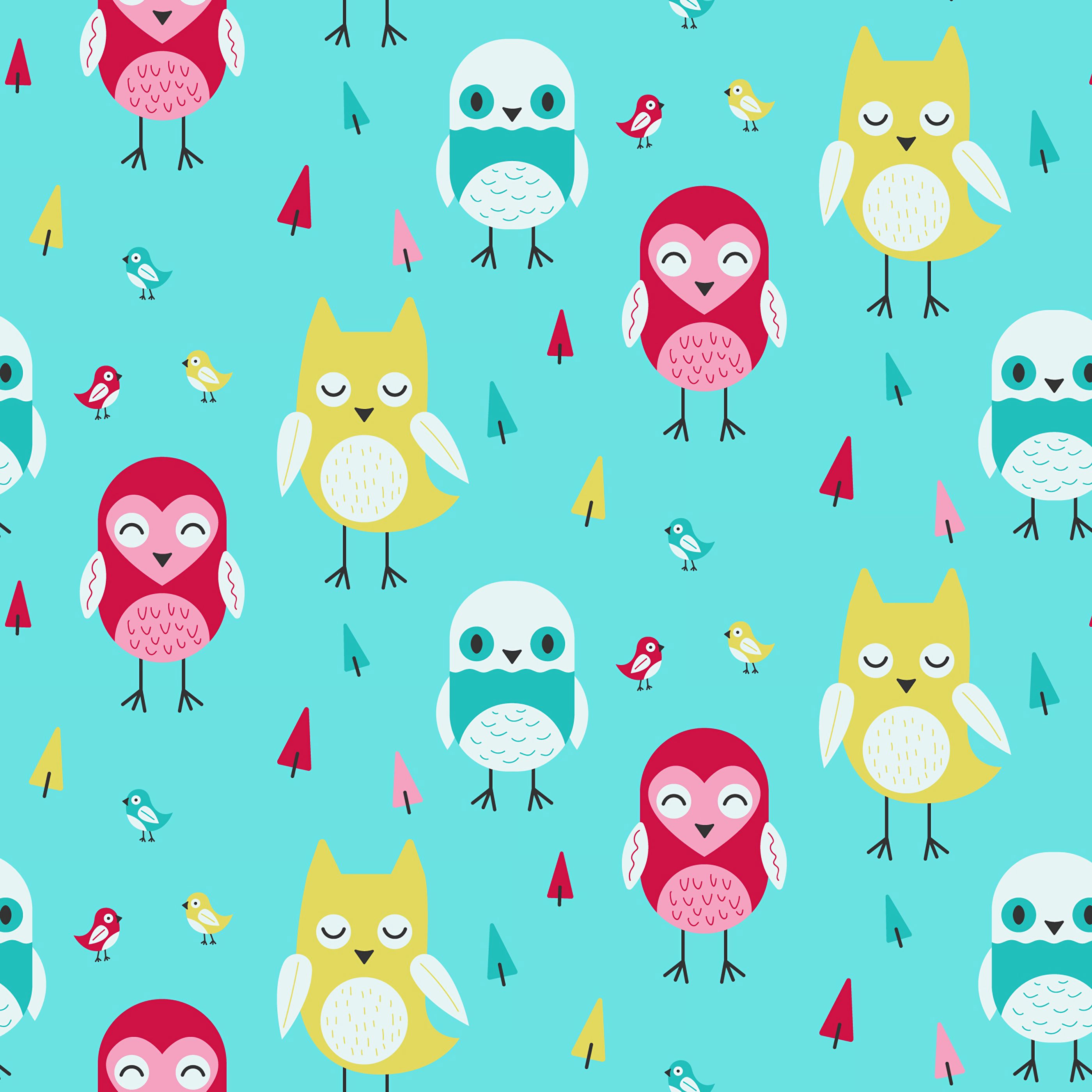 art, patterns, textures, vector, owl, multicolored, motley, texture Full HD