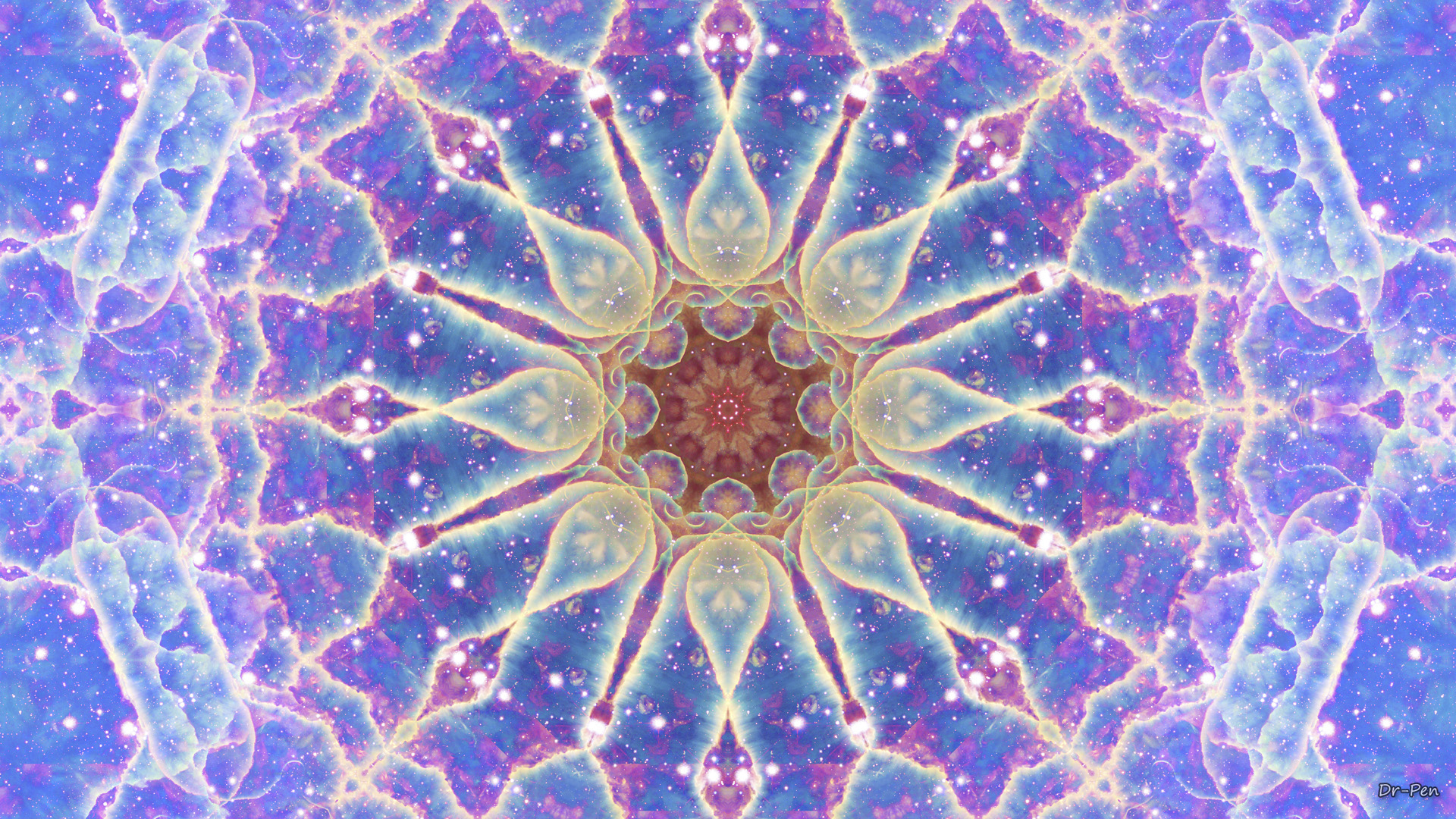 purple, blue, mandala, abstract, manipulation, pattern, space, star iphone wallpaper