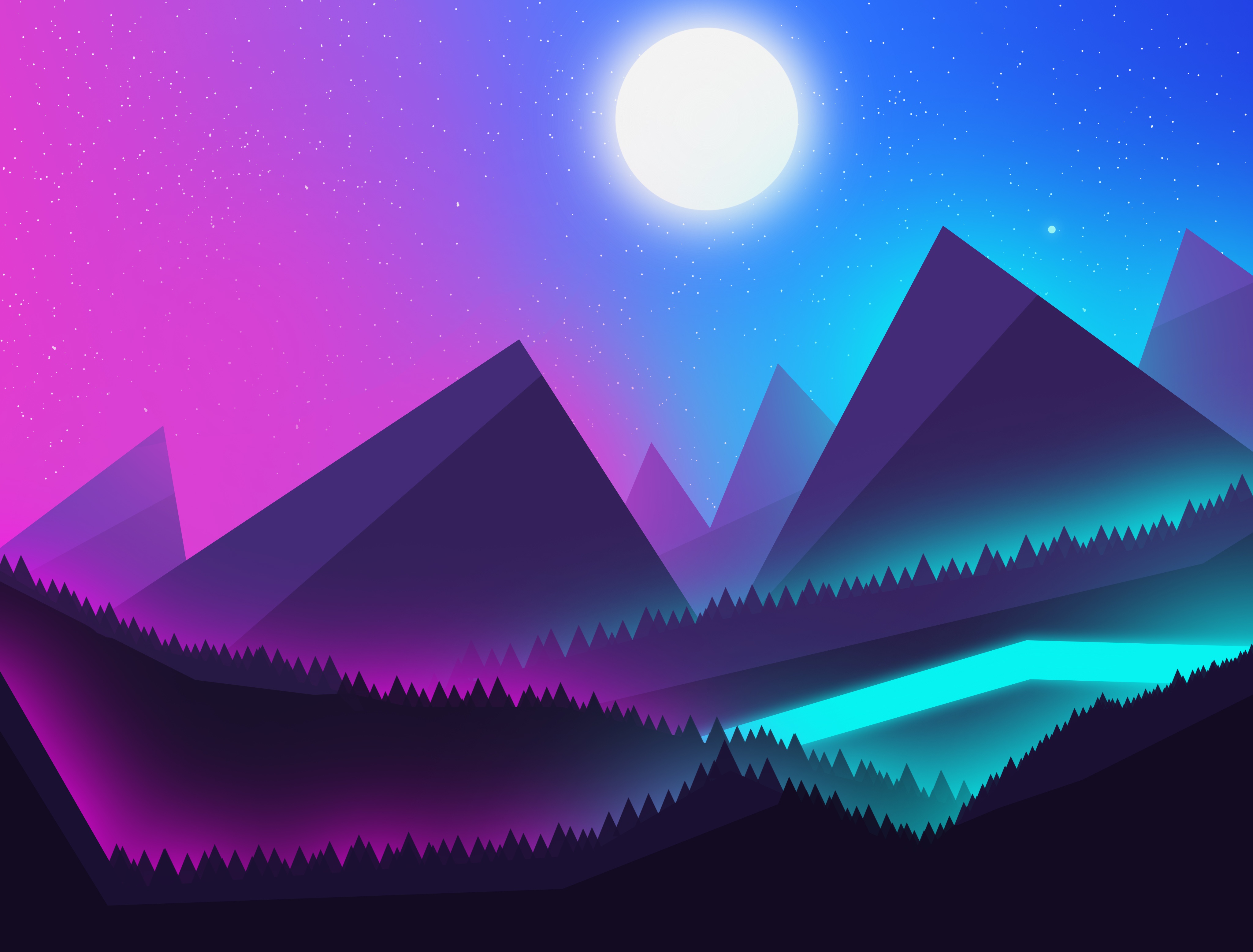 Горы на фиолетовом фоне