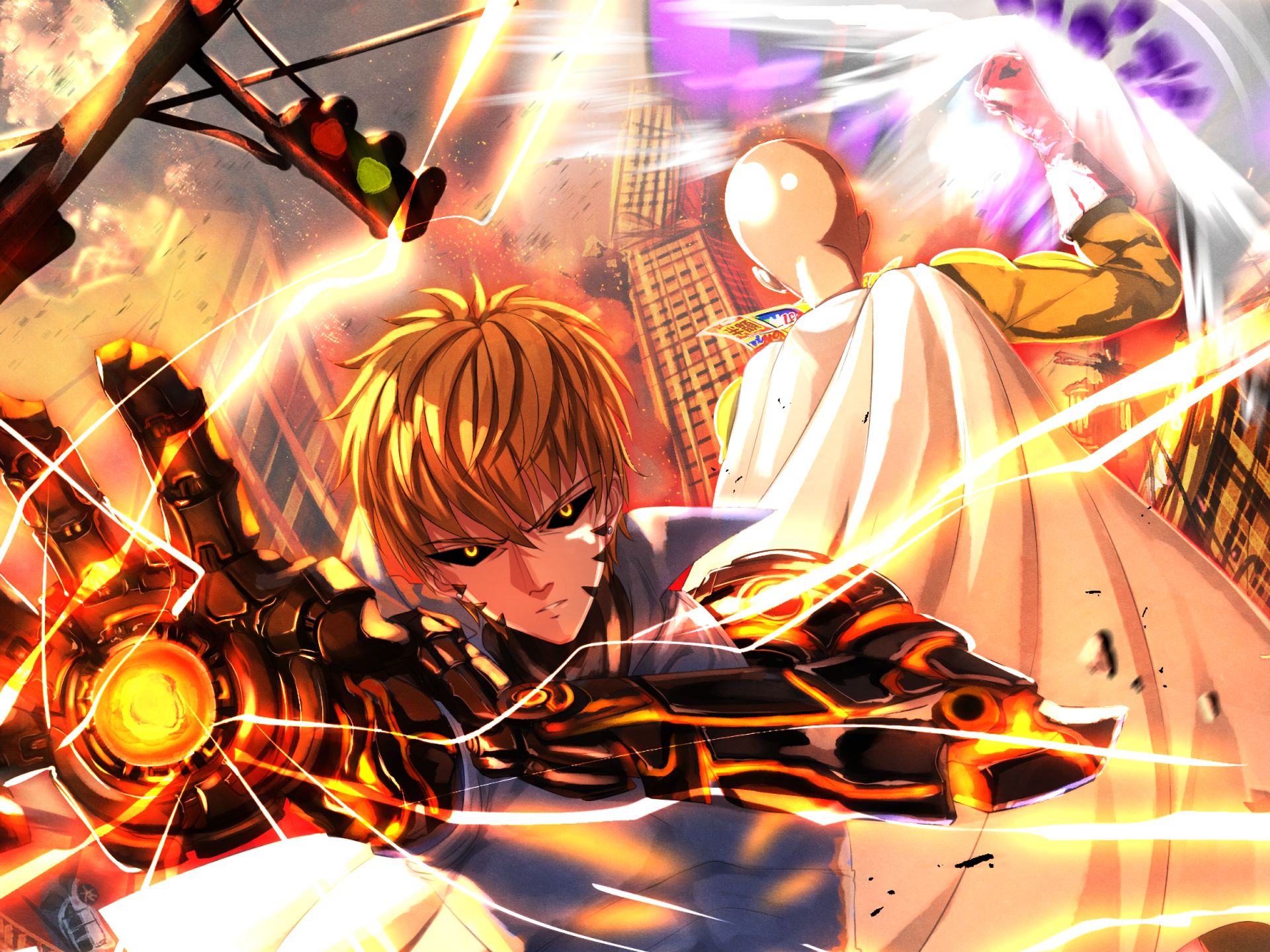 anime, one punch man, genos (one punch man)