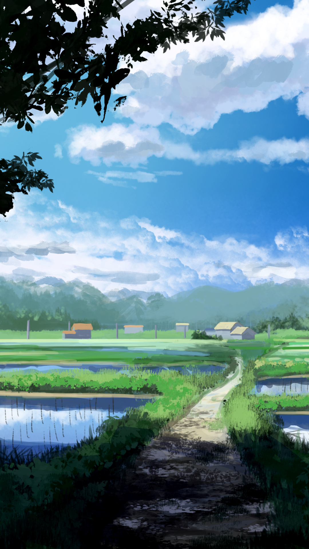 anime, original, path, countryside lock screen backgrounds