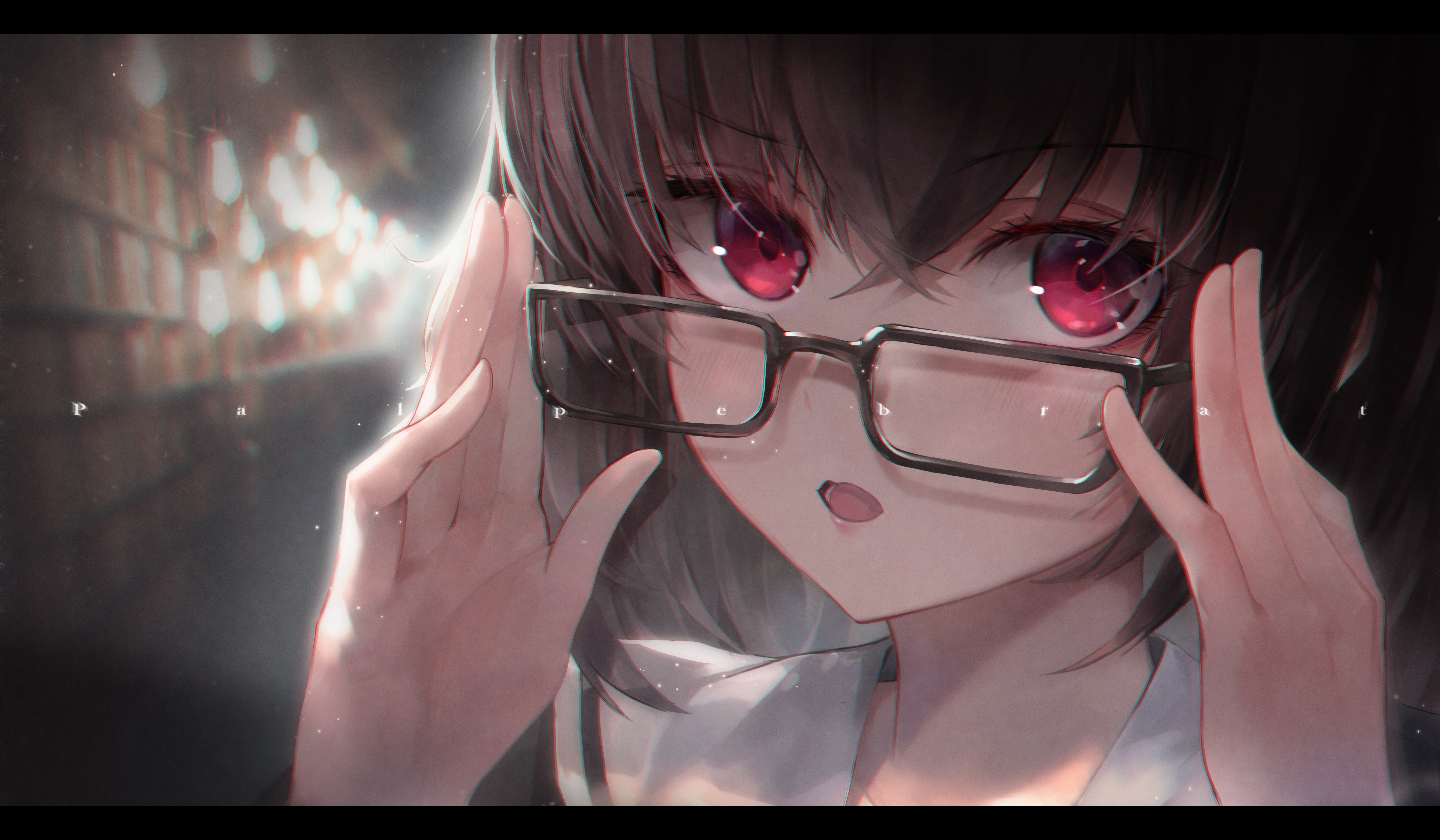 Девушка в очках арт аниме