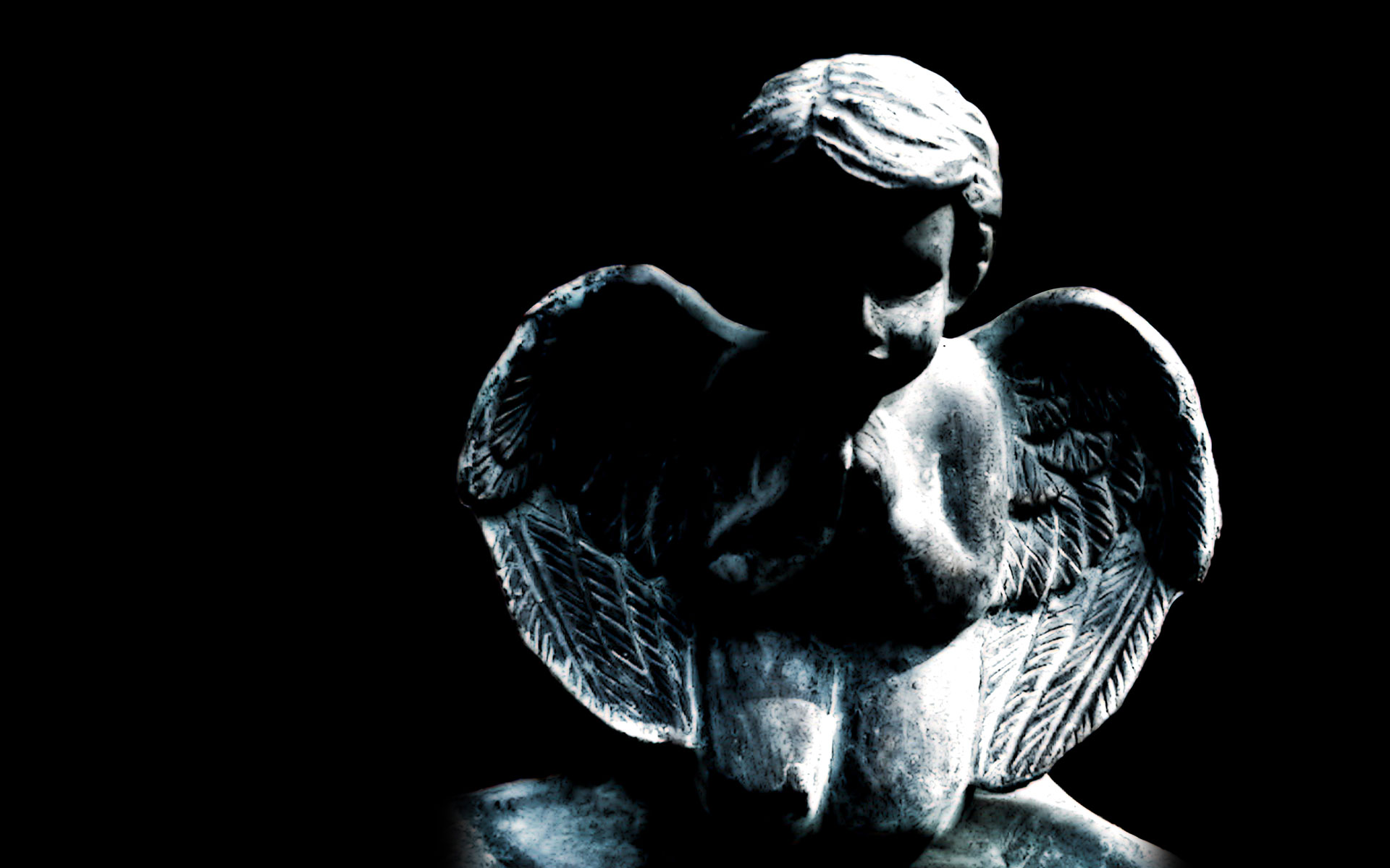 Man Made Cherub Statue HD Wallpaper