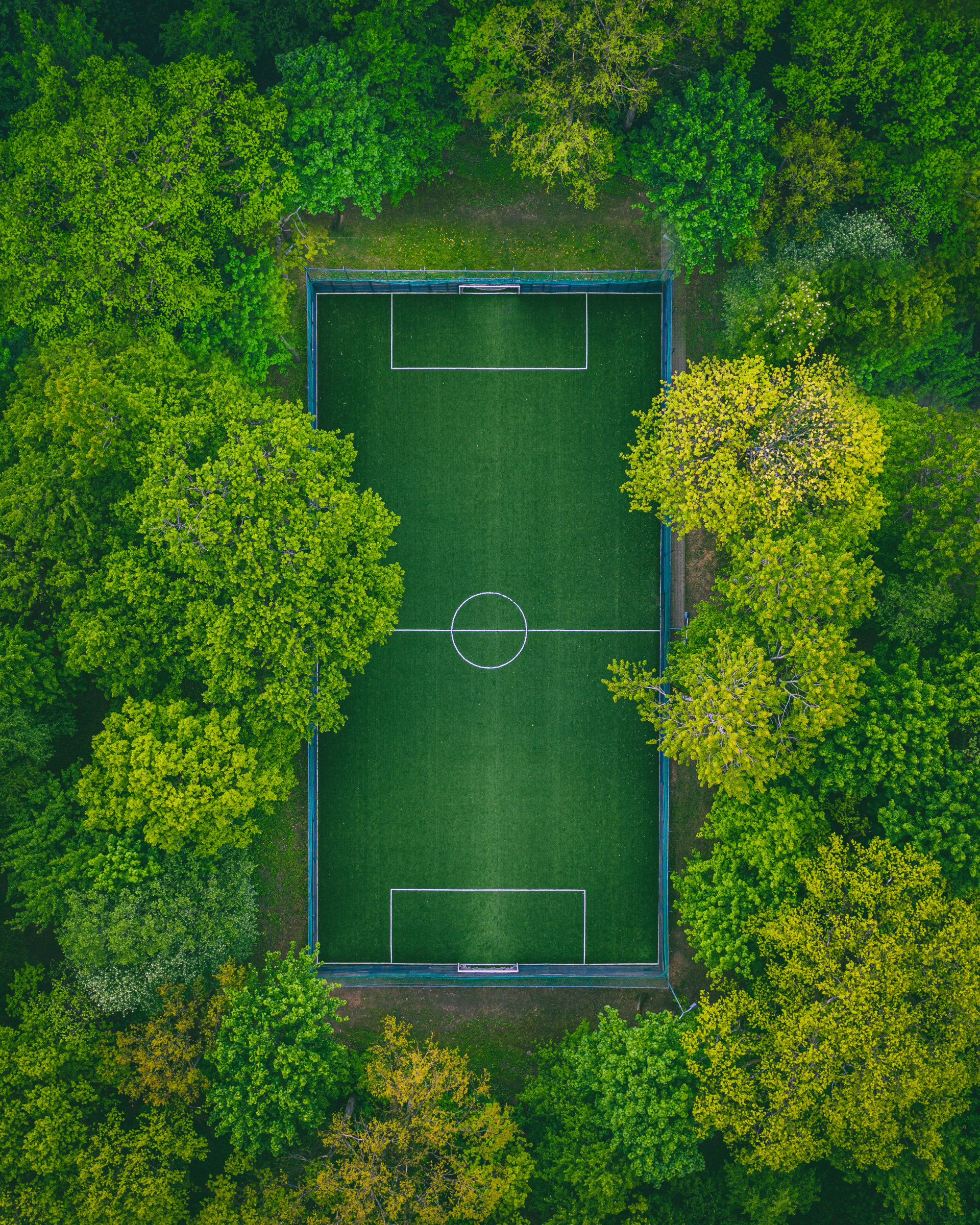 green, view from above, sports, football field, trees, playground, platform