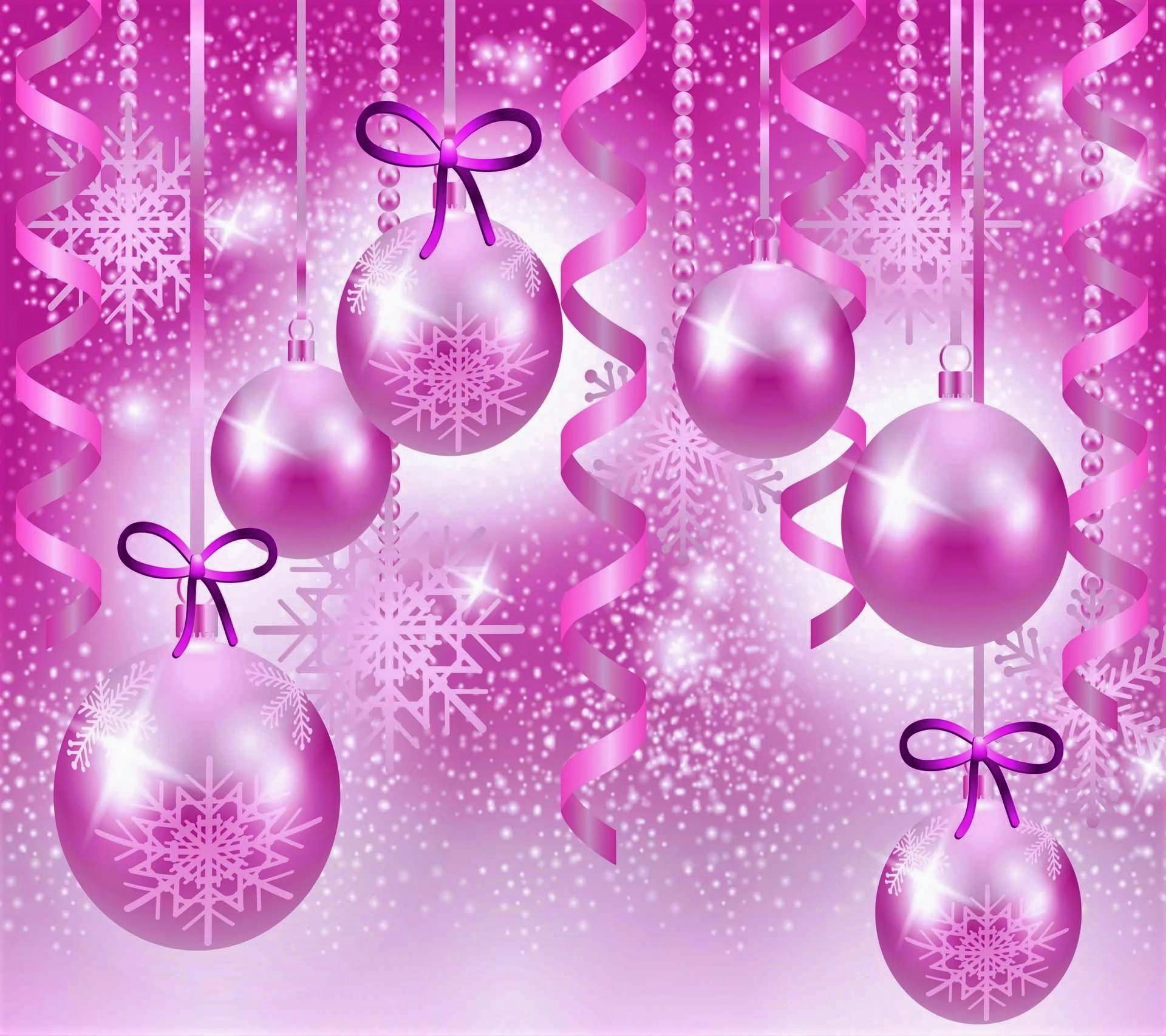 Free download wallpaper Pink, Christmas, Holiday, Purple, Ribbon, Sparkles, Christmas Ornaments on your PC desktop