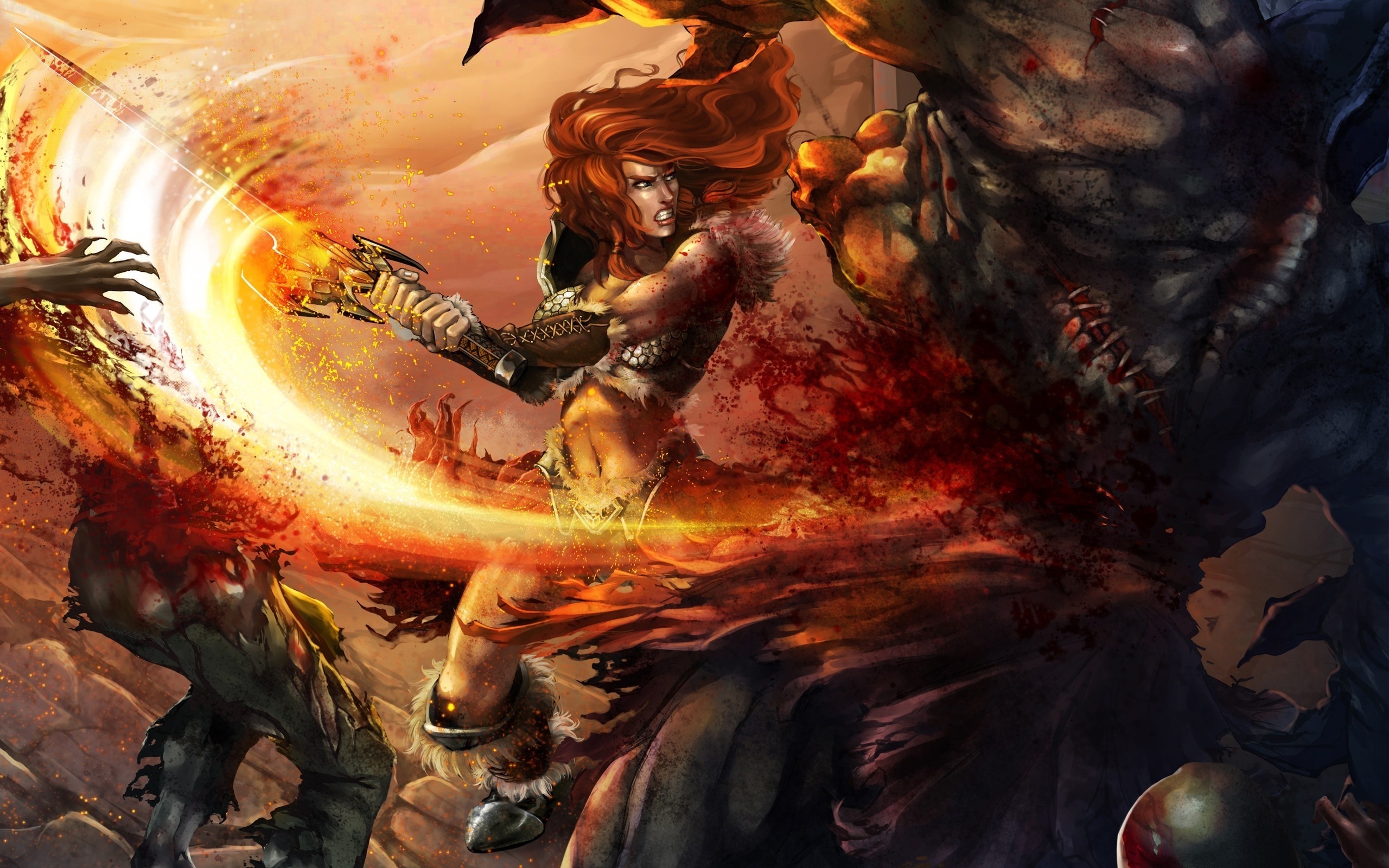 Нападение дьявола. Diablo 3 варвар арт. Битва с демонами диабло. Диабло магическая битва. Diablo 3 битва.