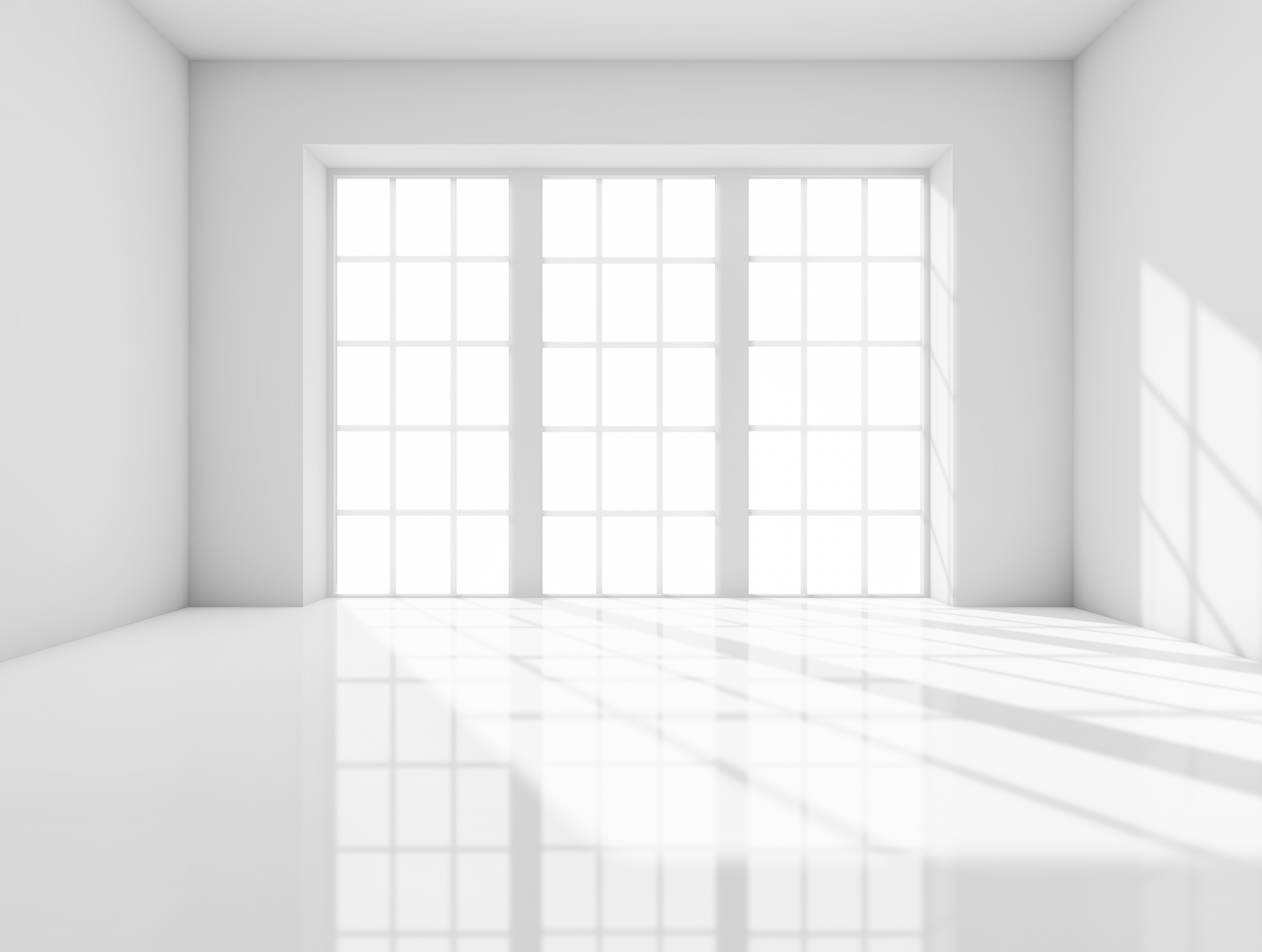Пустая комната с белыми стенами