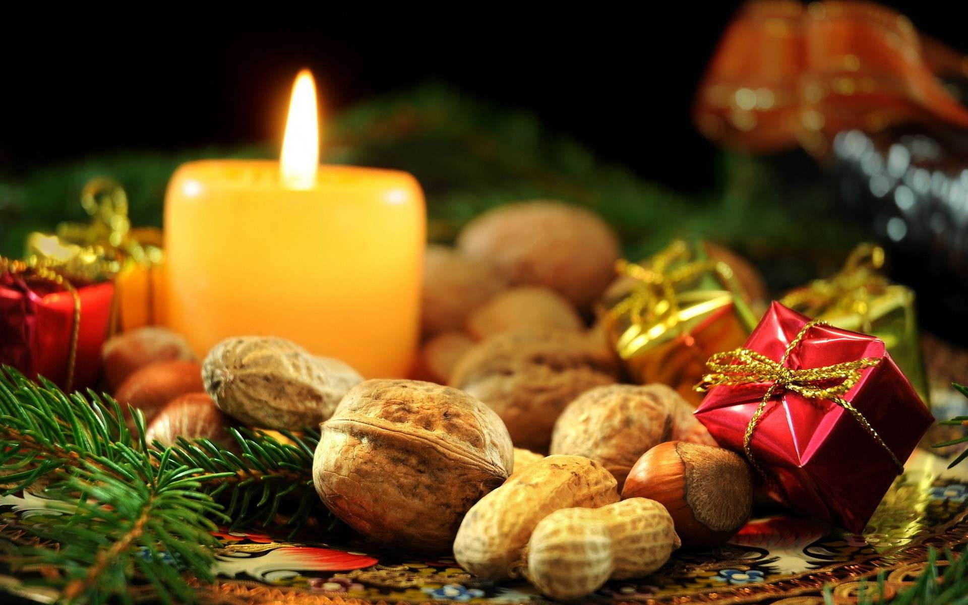 Free HD christmas, holiday, candle, nut