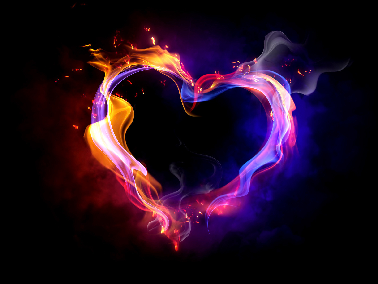 love, fire, valentine's day, hearts, holidays, background, black Phone Background
