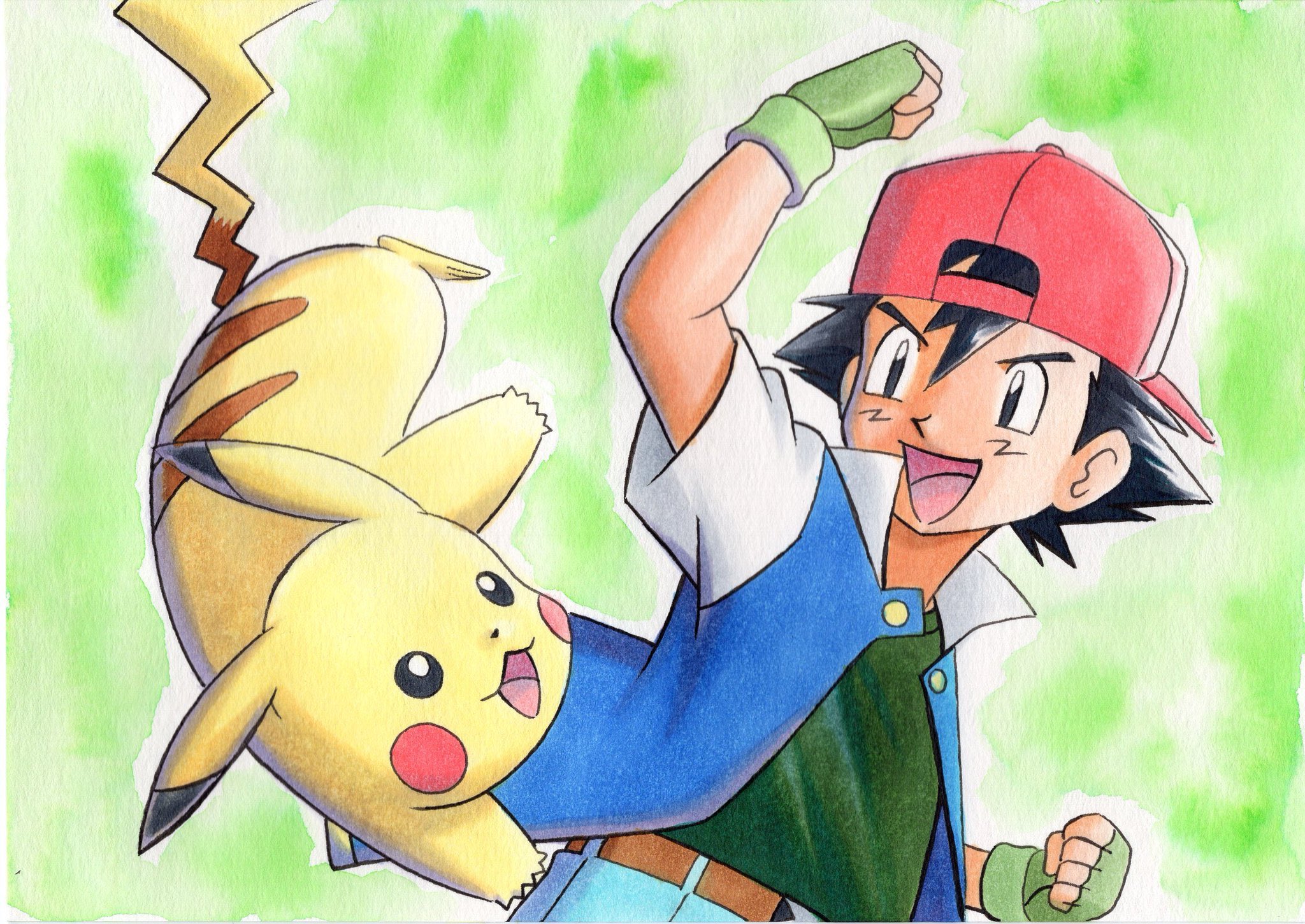 Pokemon Ash and Pikachu Sketch Card Original Art - Etsy
