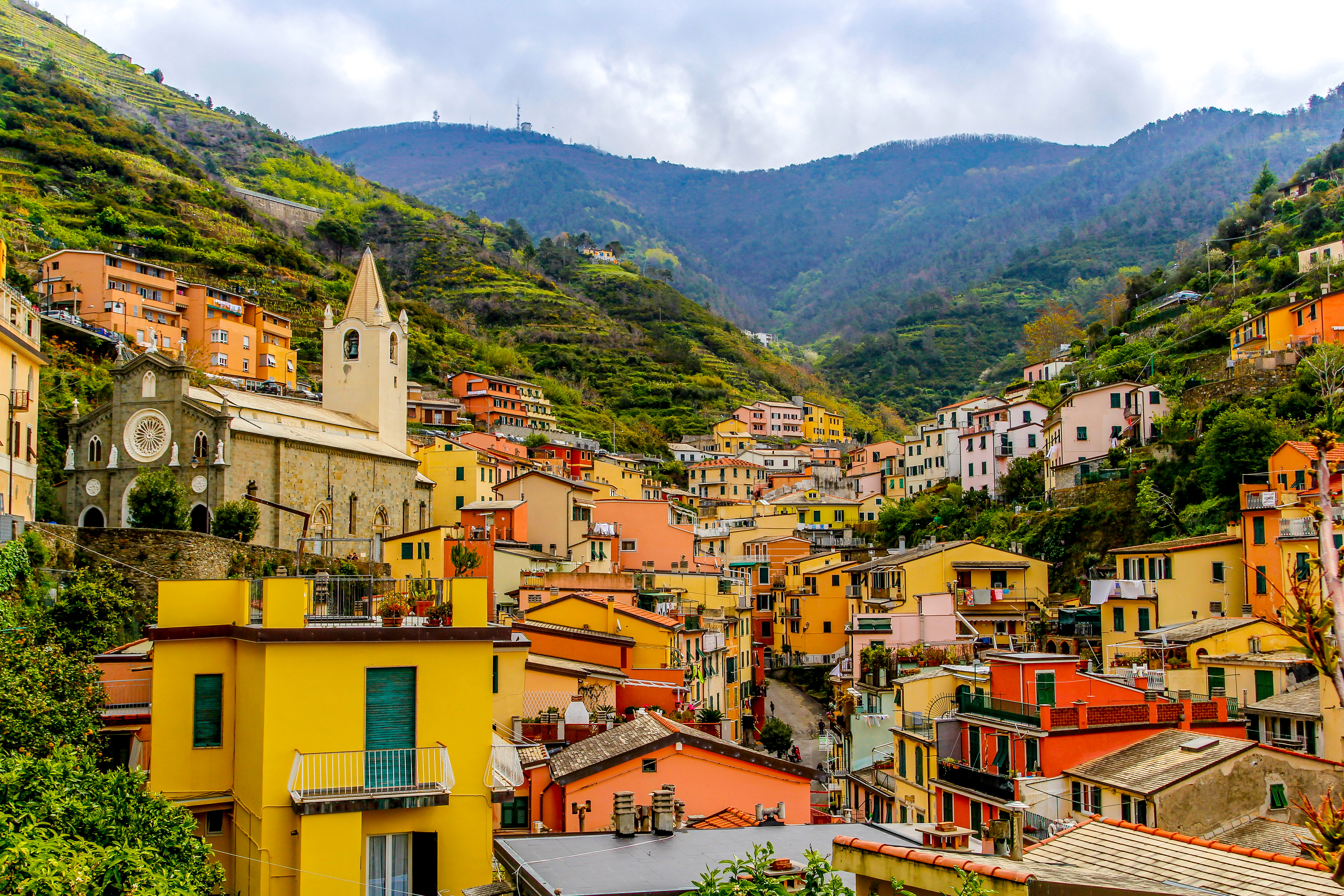 italy, man made, manarola, cinque terre, colorful, colors, house, mountain, village, towns
