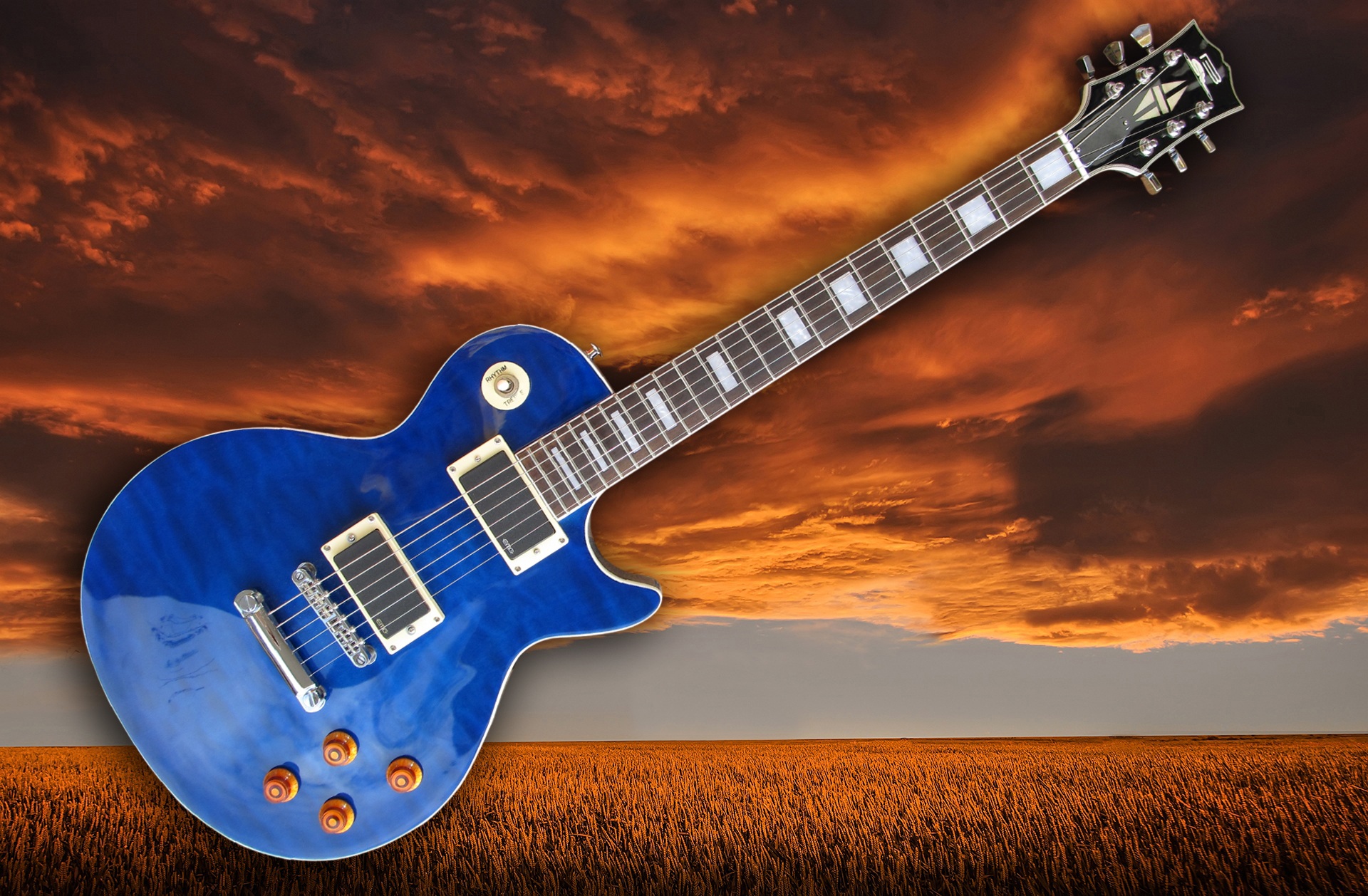 732732画像をダウンロードギター, 音楽, 青い, 楽器-壁紙とスクリーンセーバーを無料で