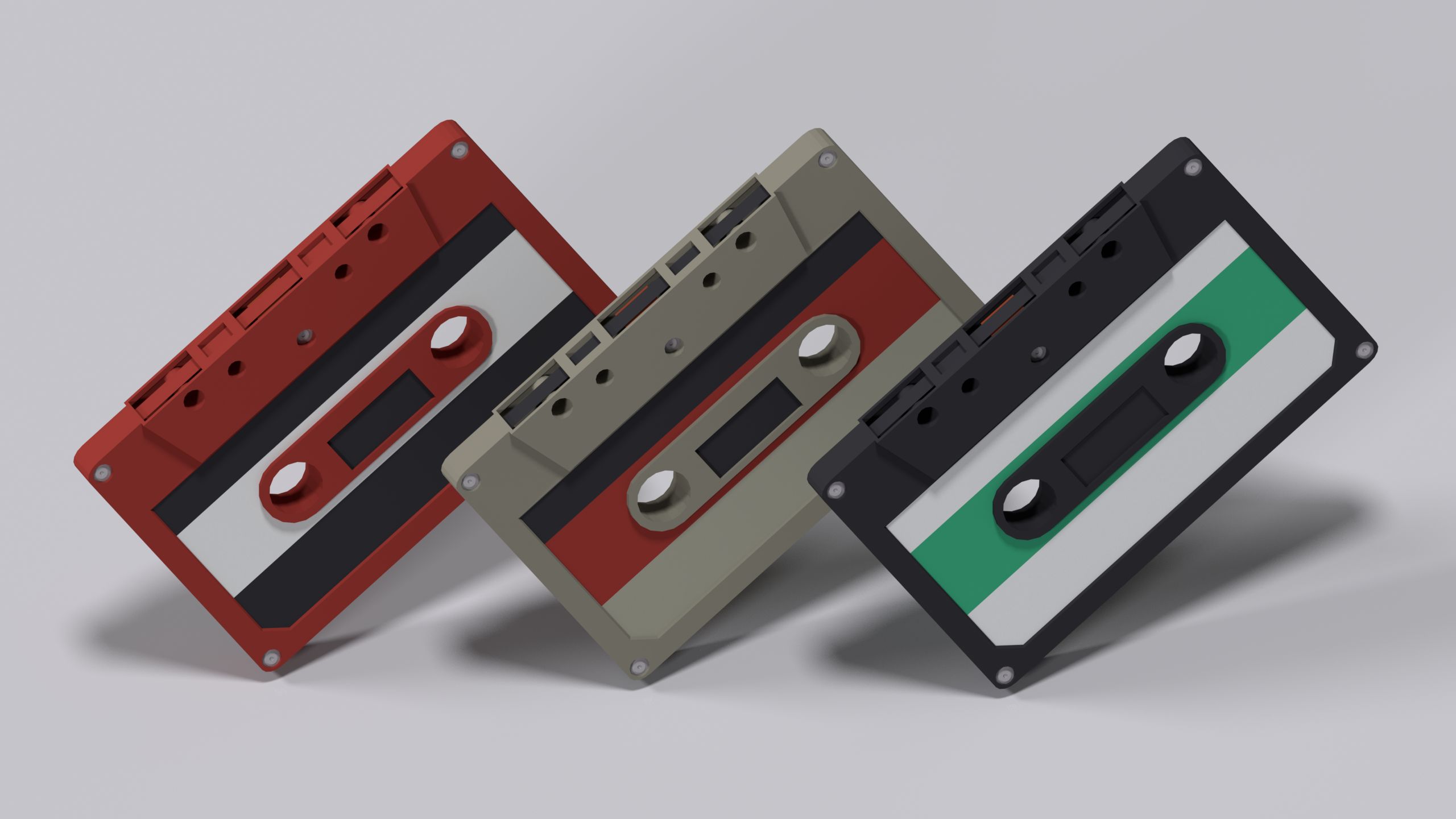 cassette, 3d, music, blender, cgi, low poly images