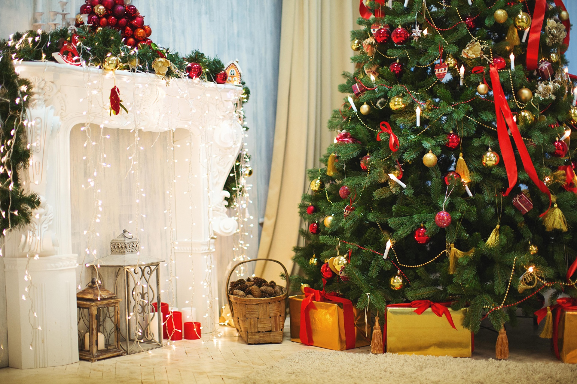 holiday, christmas, chimney, christmas ornaments, fireplace