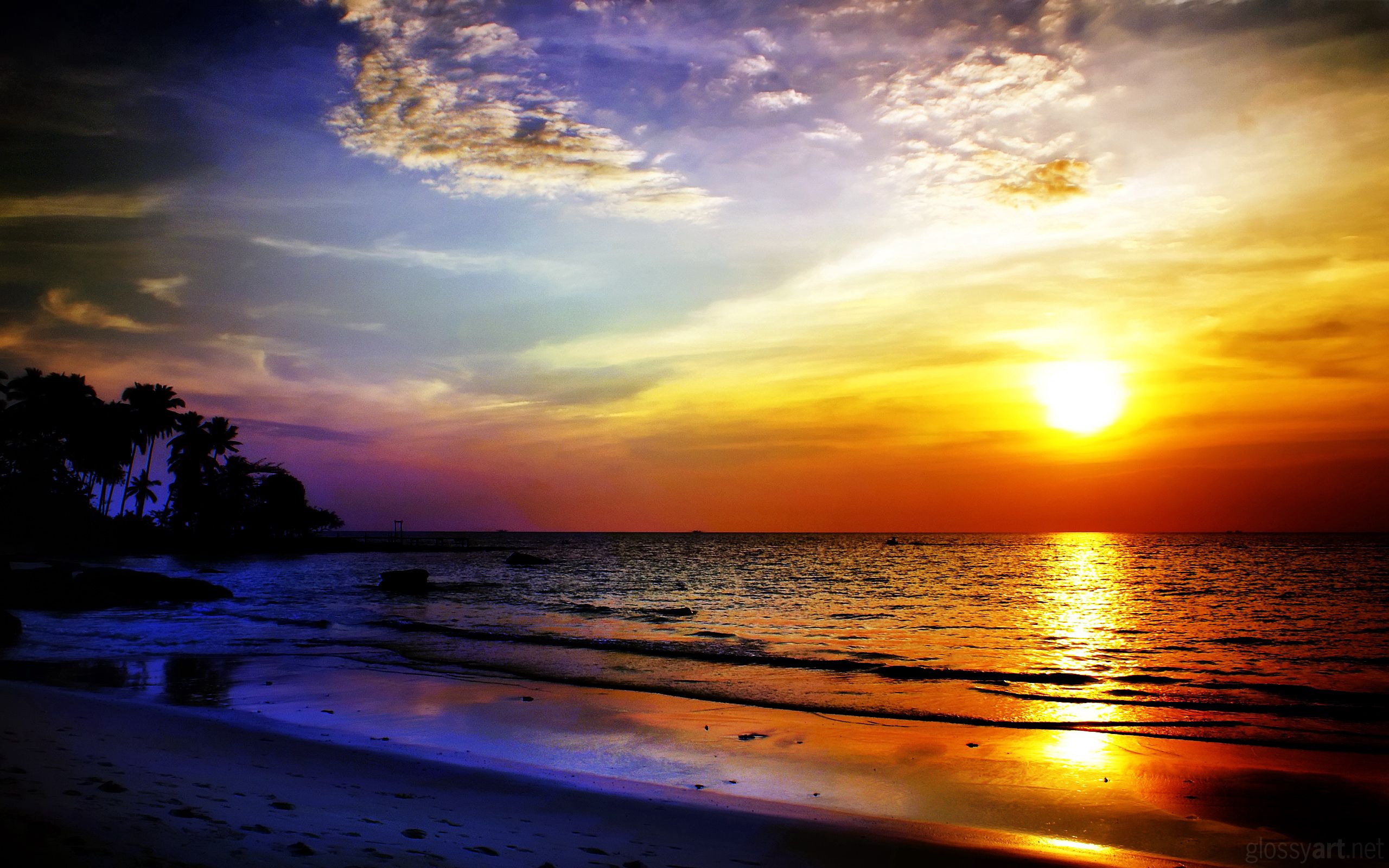 Free download wallpaper Nature, Sunset, Sea, Landscape on your PC desktop