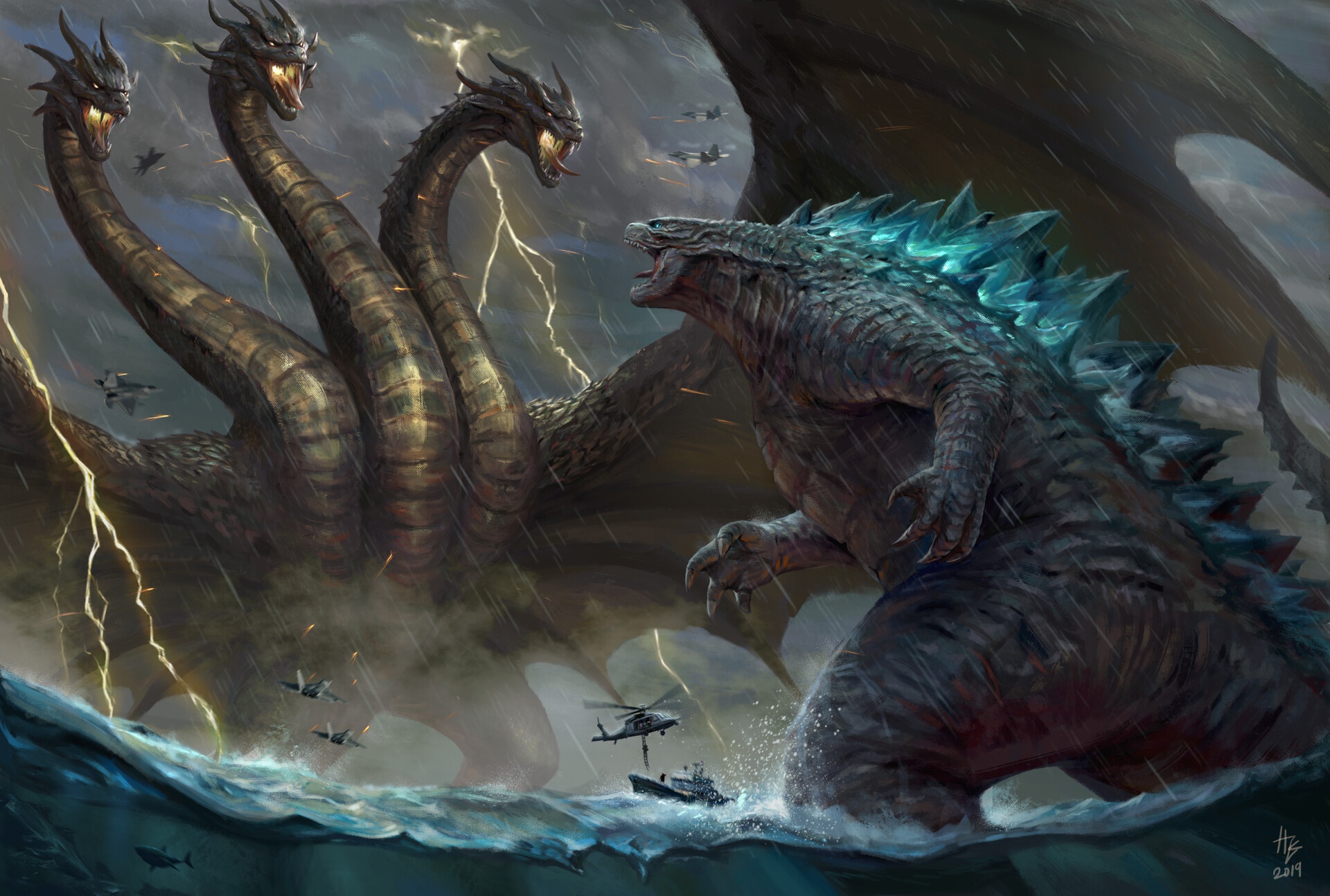 King Ghidorah Godzilla King of the Monsters 8K Wallpaper 29