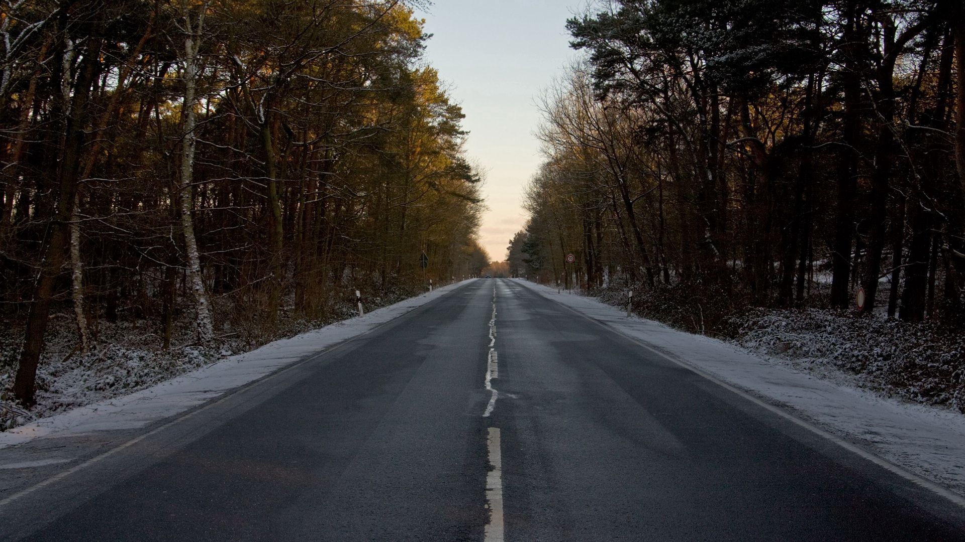snow, road, winter, nature, asphalt