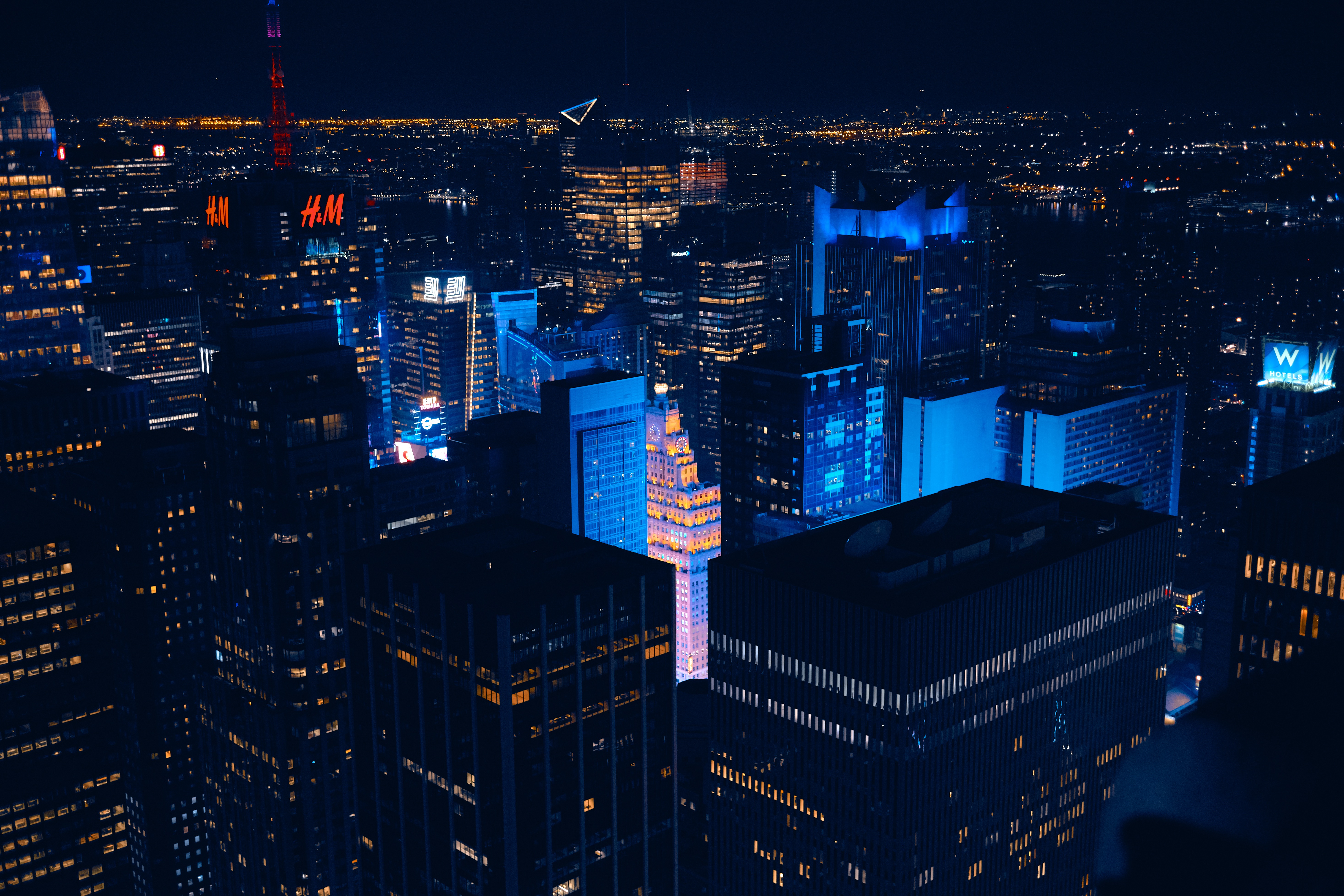 night, cities, usa, skyscrapers, united states, new york Desktop Wallpaper