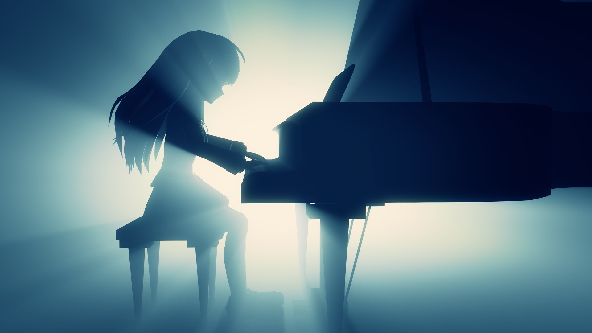 Девушка и пианино арт