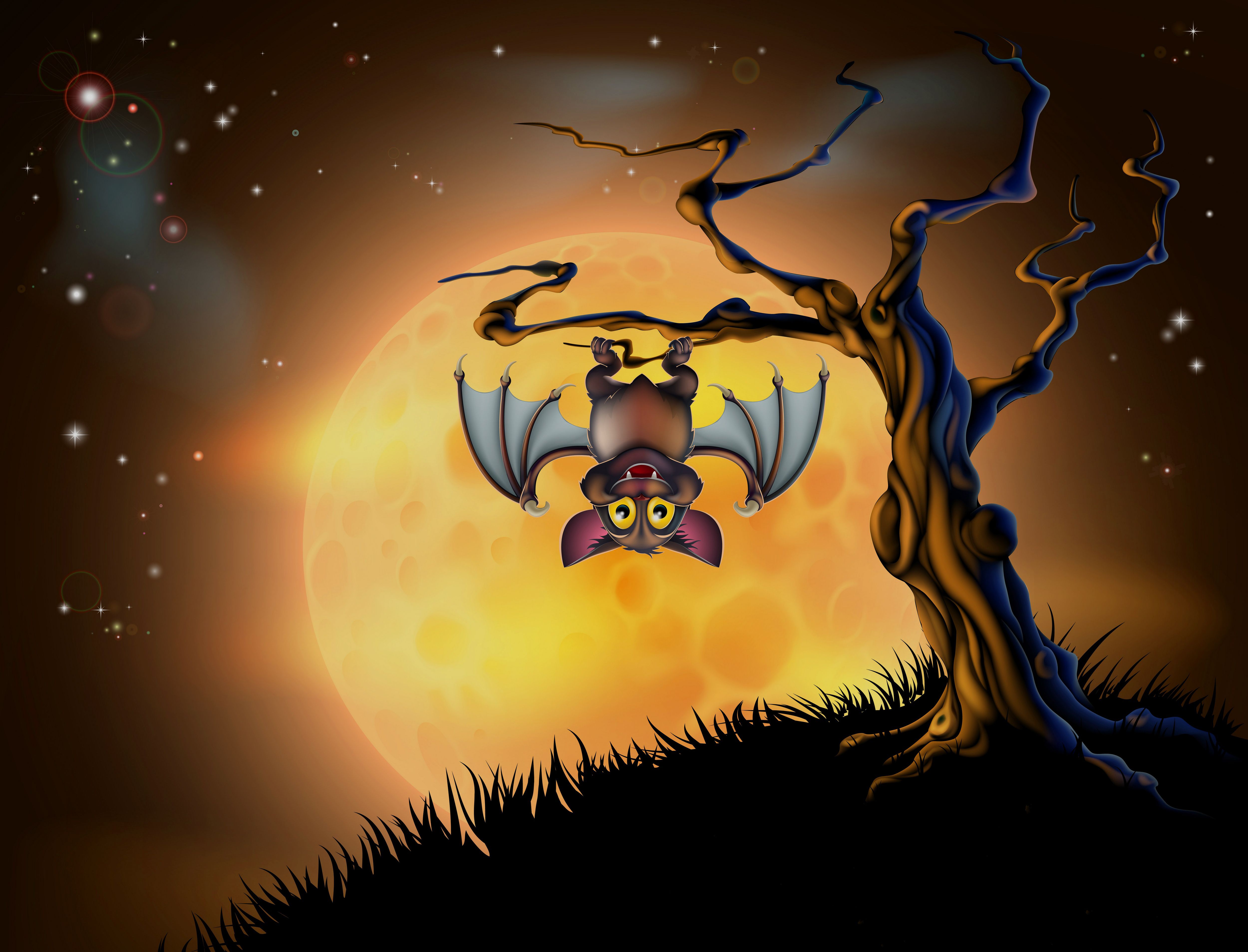 HD desktop wallpaper Halloween Tree Holiday Bat download free picture  1527421