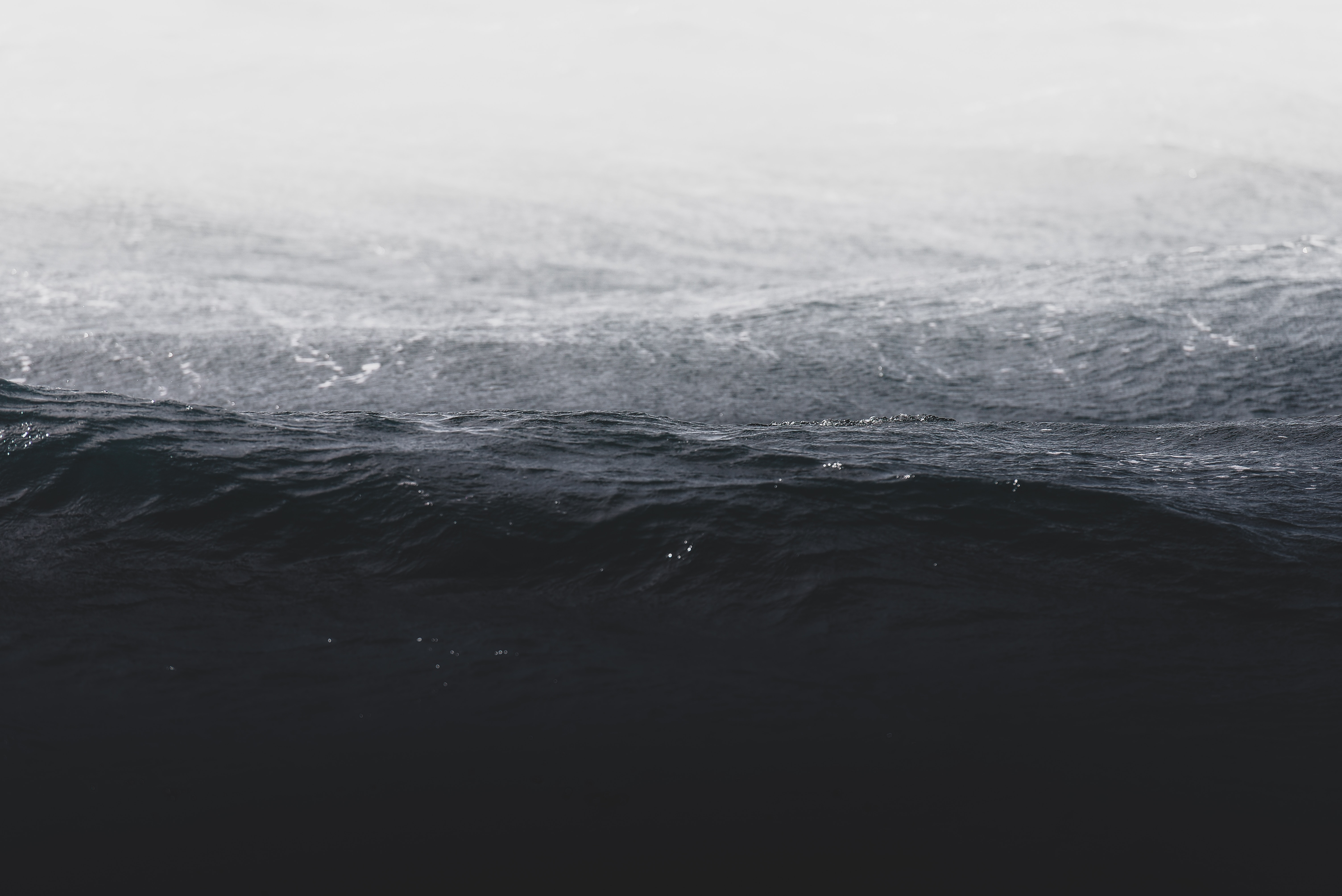 Download mobile wallpaper Chb, Nature, Waves, Ocean, Water, Bw for free.