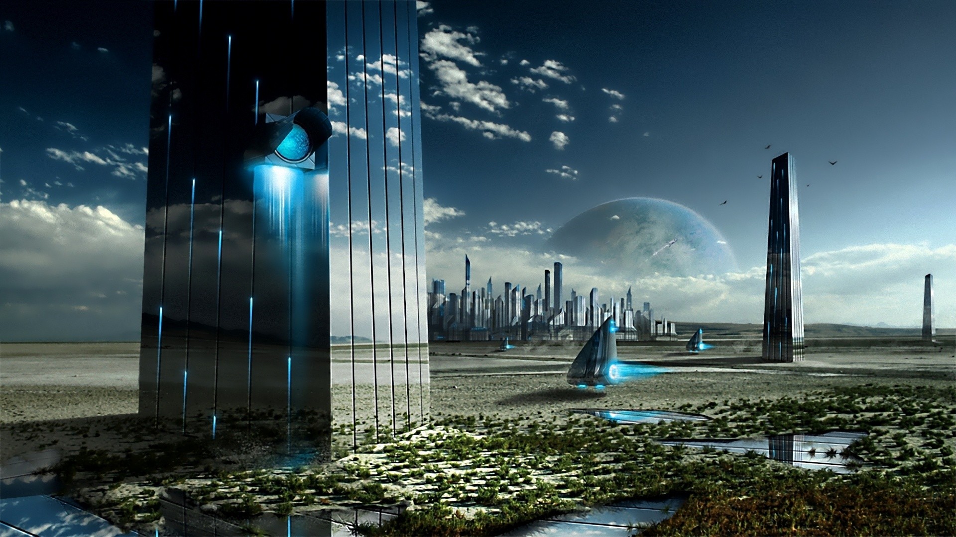 futuristic, sci fi, city