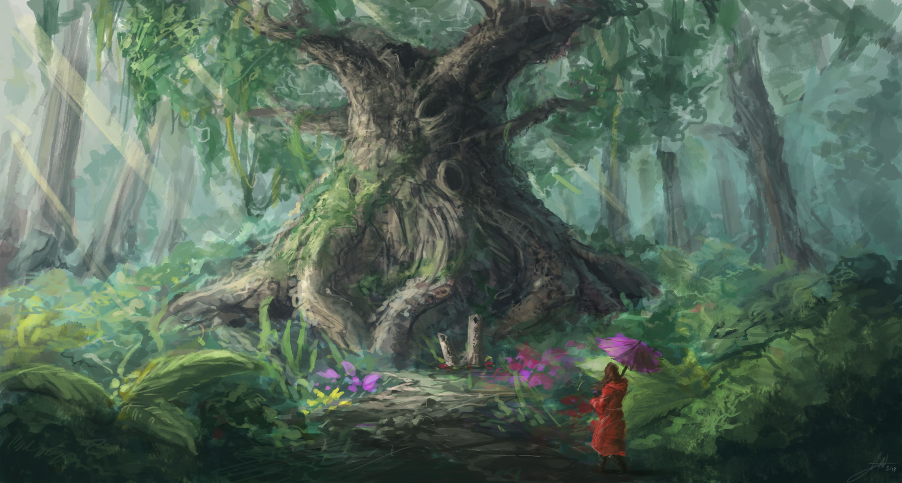 Волшебное дерево в лесу