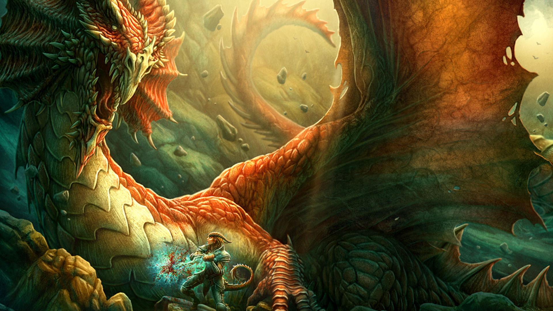 New Lock Screen Wallpapers fantasy, dragon, fight, sword