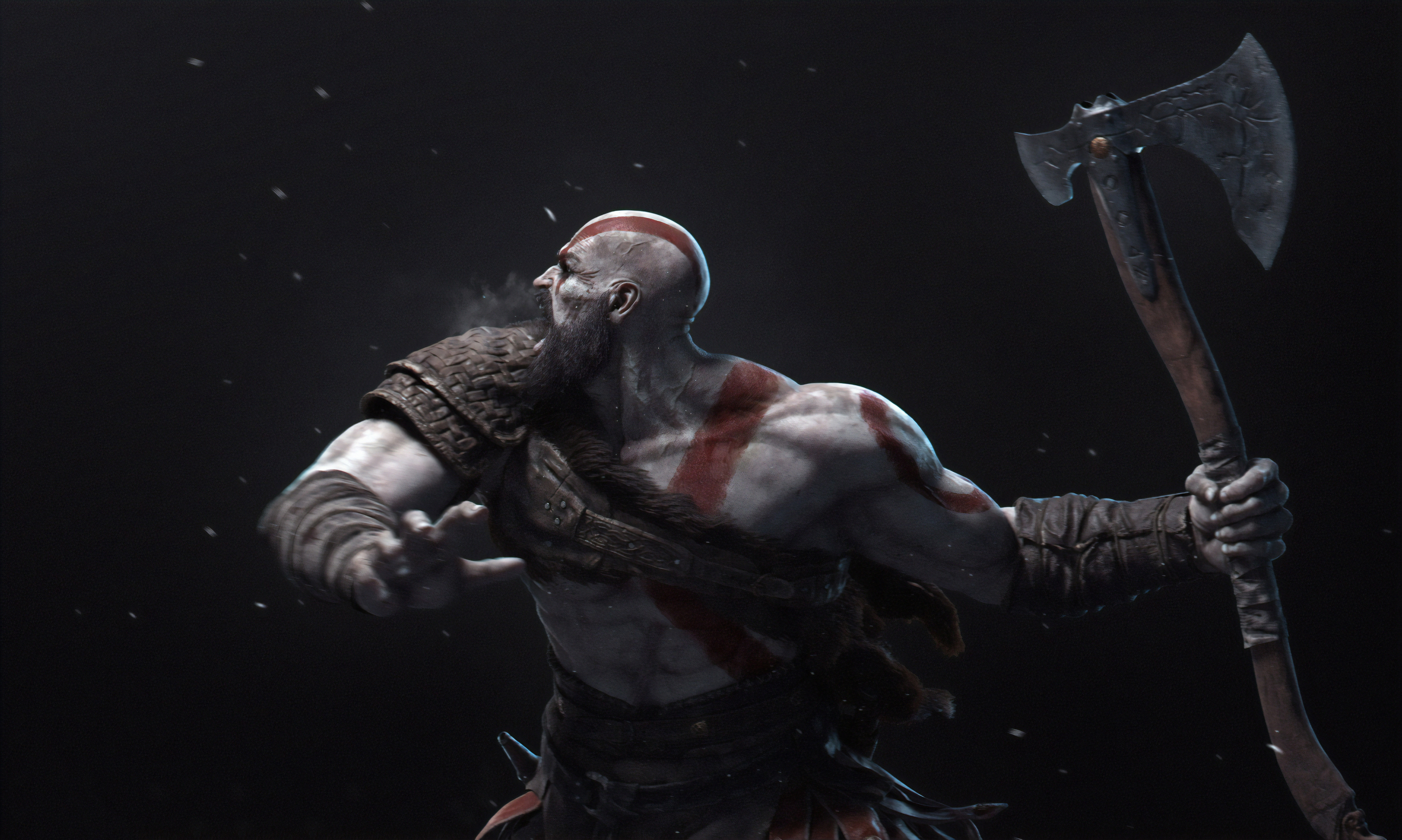 kratos (god of war), god of war, video game, axe, warrior Image for desktop