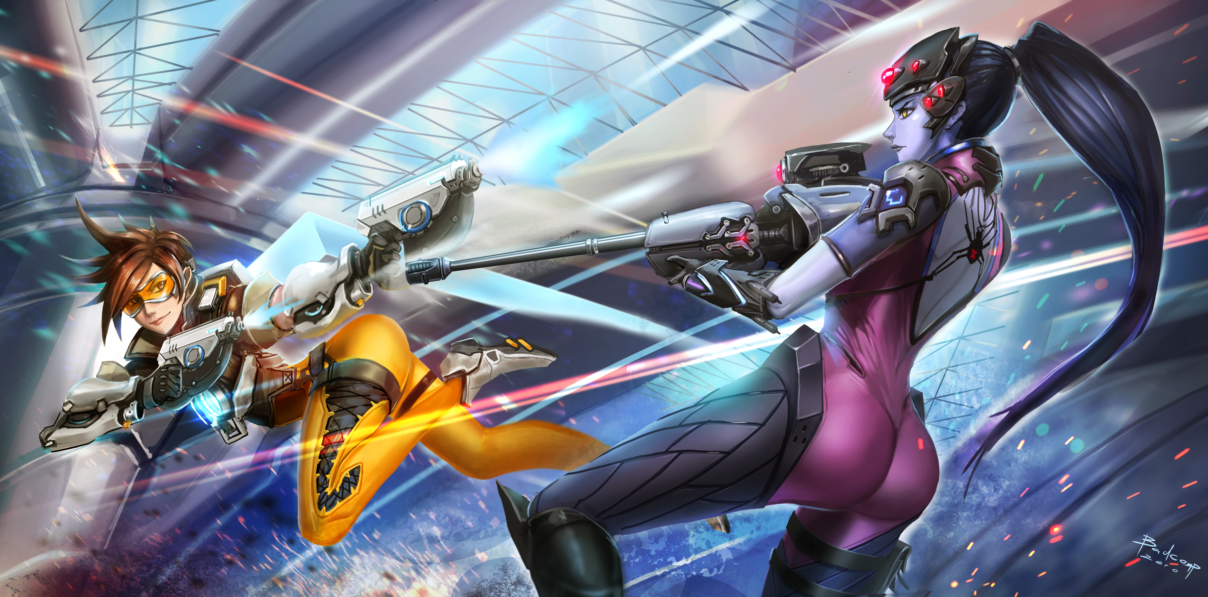 Wallpaper Art, tracer, overwatch, Tracer for mobile and desktop, section  игры, resolution 1920x1080 - download