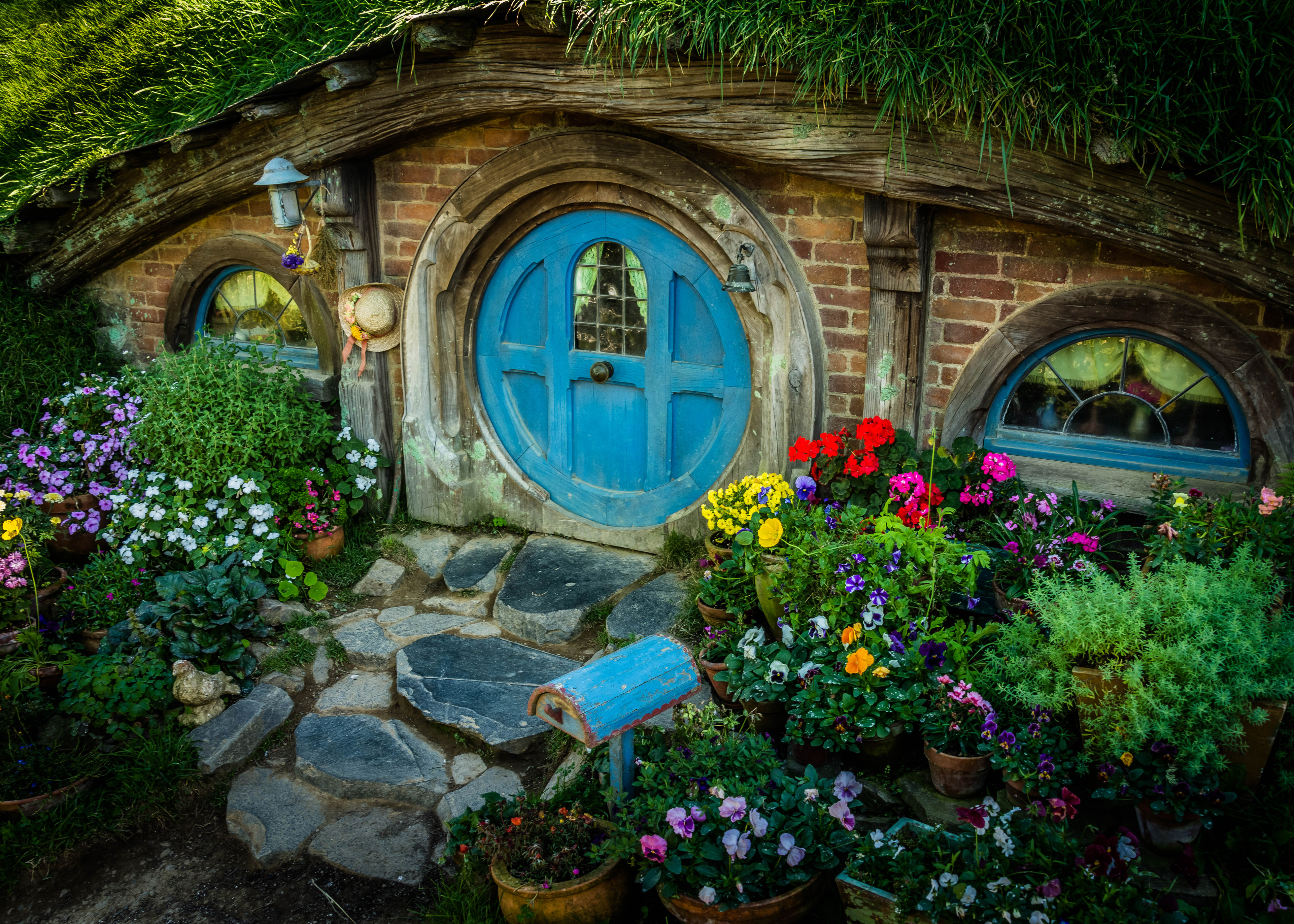 1920 x 1080 picture new zealand, man made, hobbiton, house