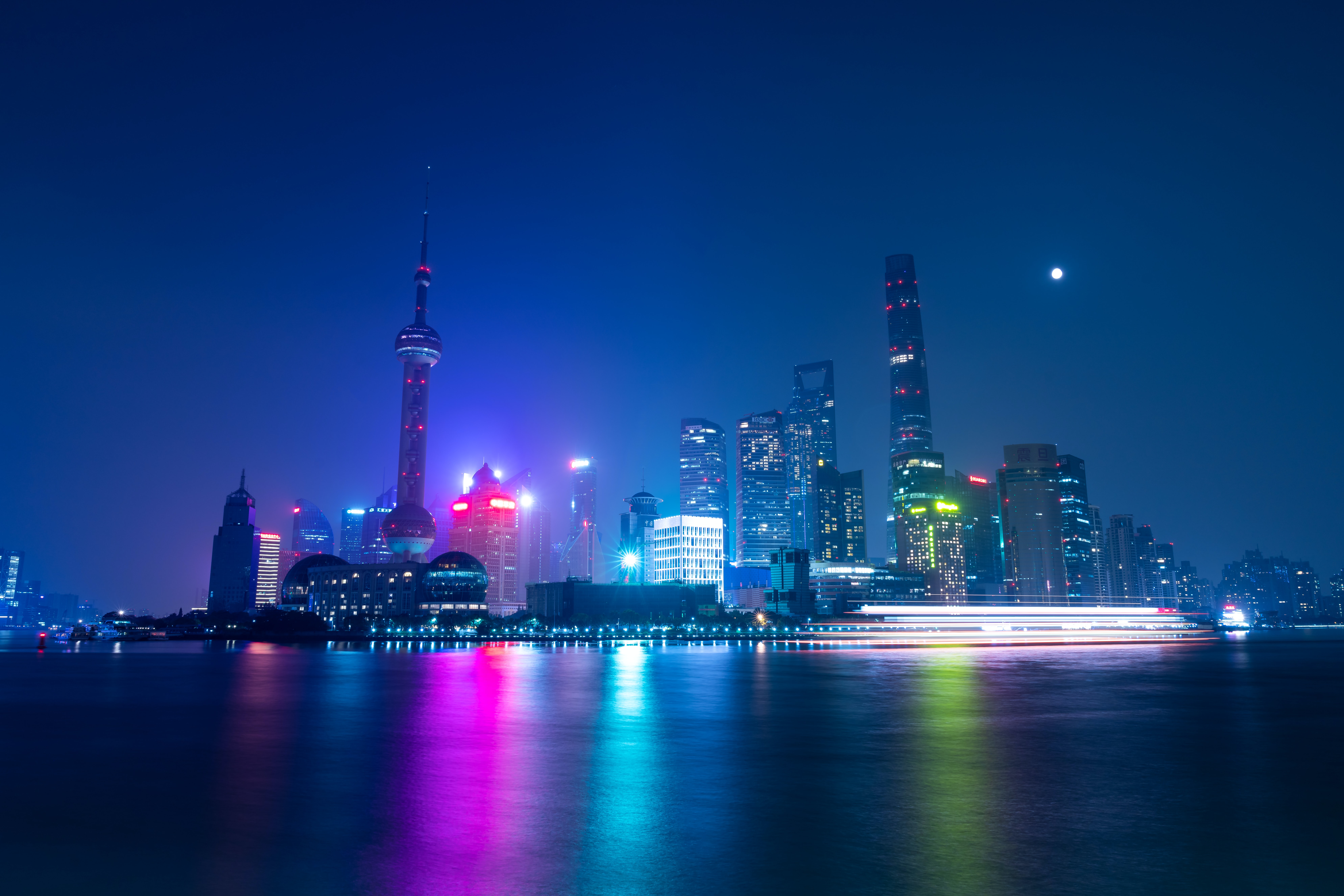 Free download wallpaper Neon, Building, Cities, Night City, Glow, Architecture on your PC desktop