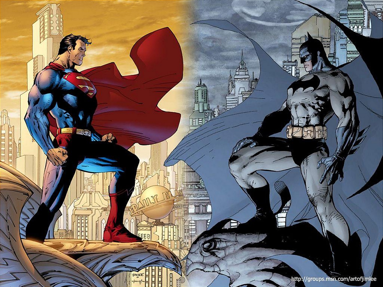 batman, superman, comics, dc comics, gotham city, metropolis (dc comics) High Definition image