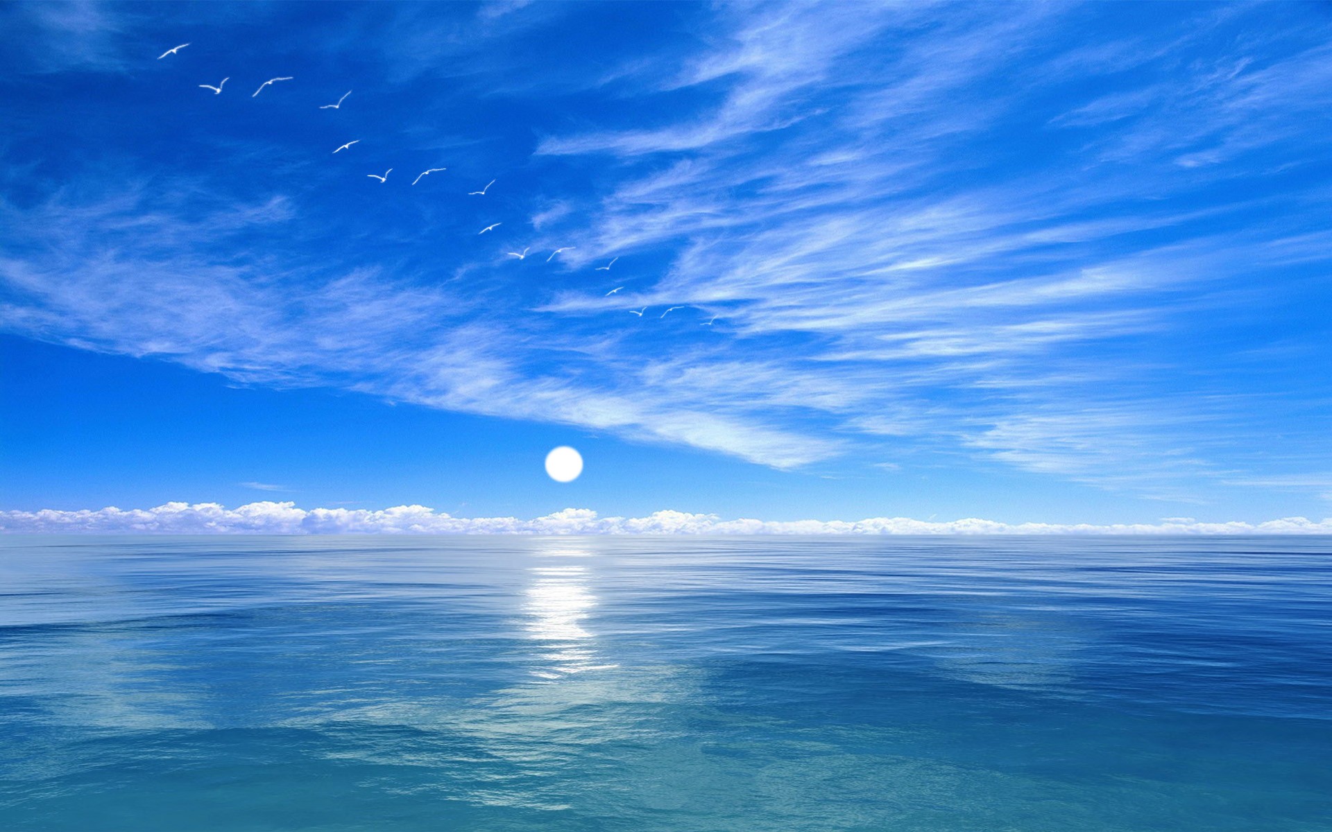 756866 Hintergrundbild herunterladen blau, erde/natur, himmel, horizont, mond, ozean, meer, seemöve - Bildschirmschoner und Bilder kostenlos
