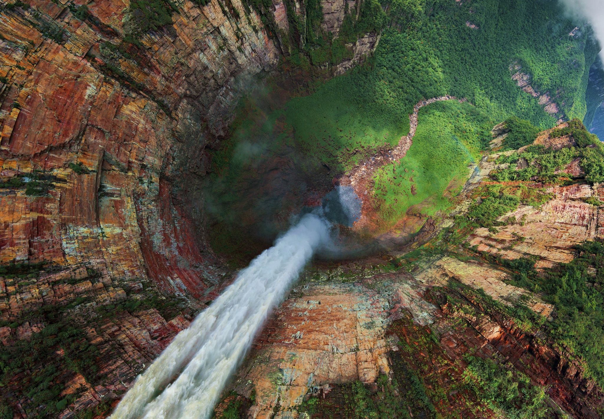 venezuela, earth, waterfall, cliff, moss, mountain, nature, vegetation, water, waterfalls download HD wallpaper