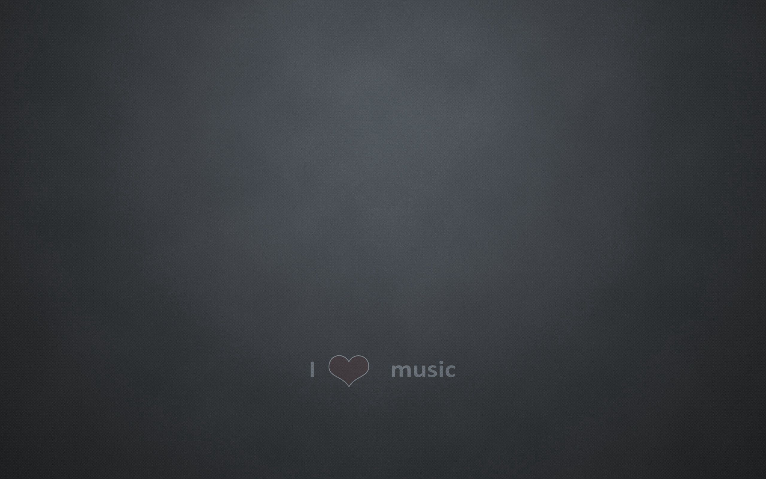 Скачать обои бесплатно I Love Music, Heart, Сердце, Надпись, Слова, Минимализм картинка на рабочий стол ПК