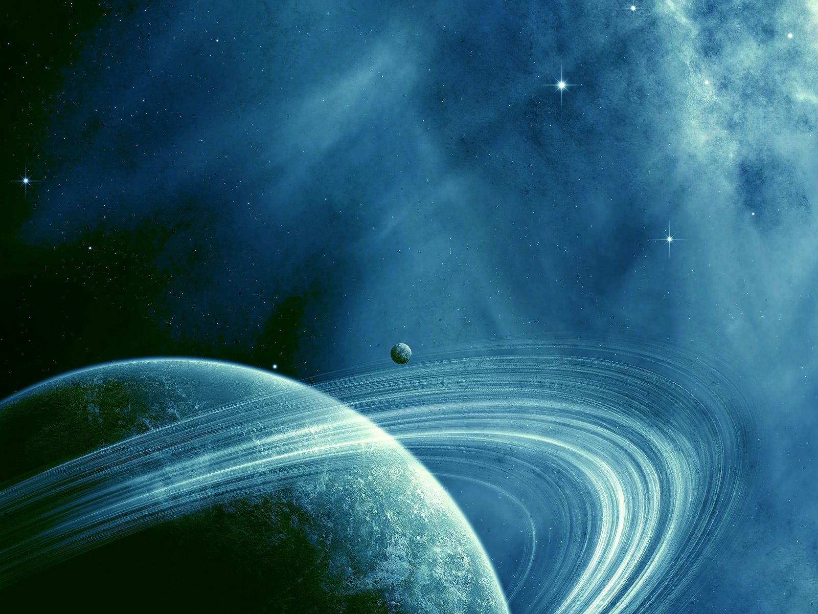 105958 скачать обои сатурн, космос, голубое пространство, темное пространство - заставки и картинки бесплатно