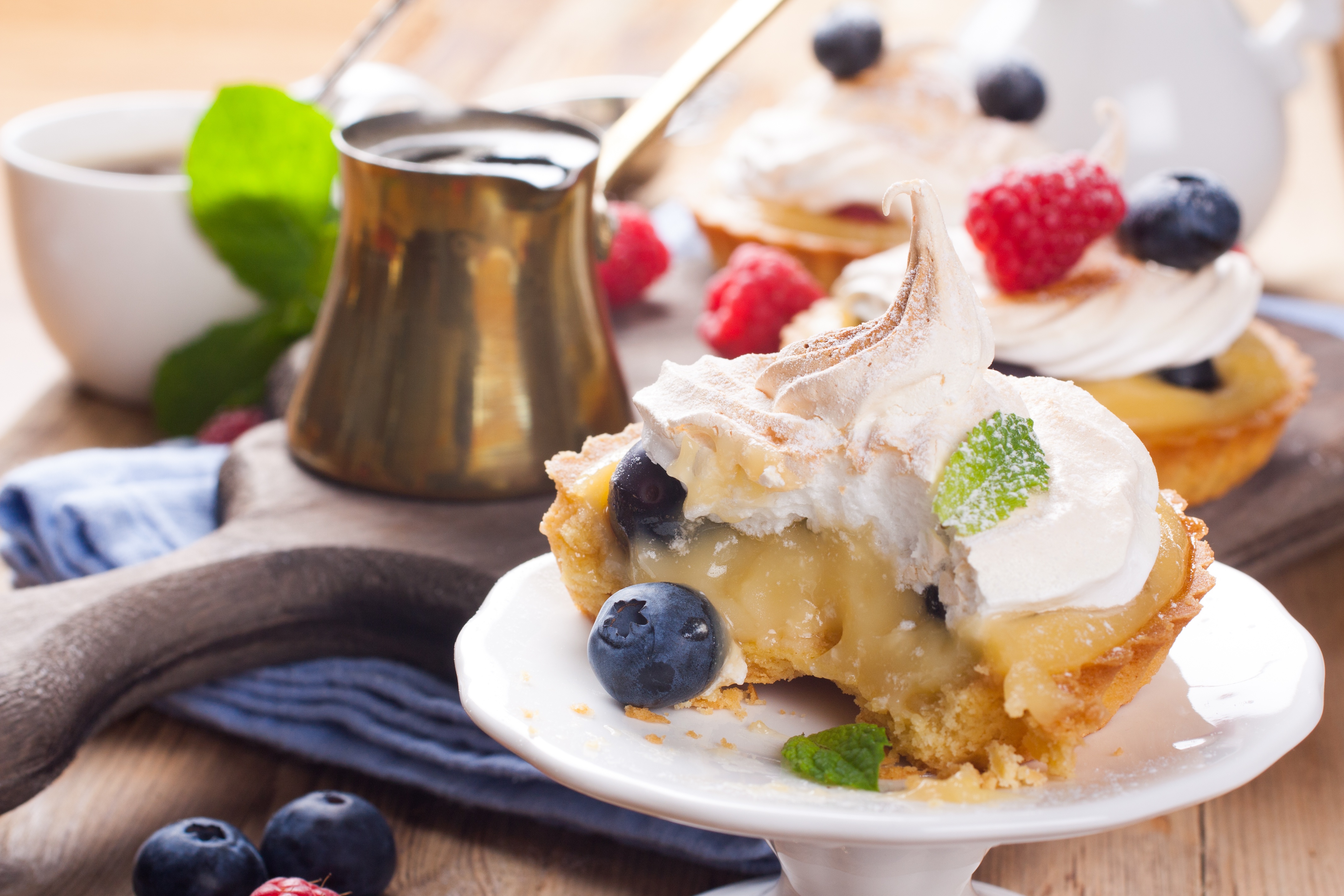 food, dessert, blueberry, meringue, pastry iphone wallpaper