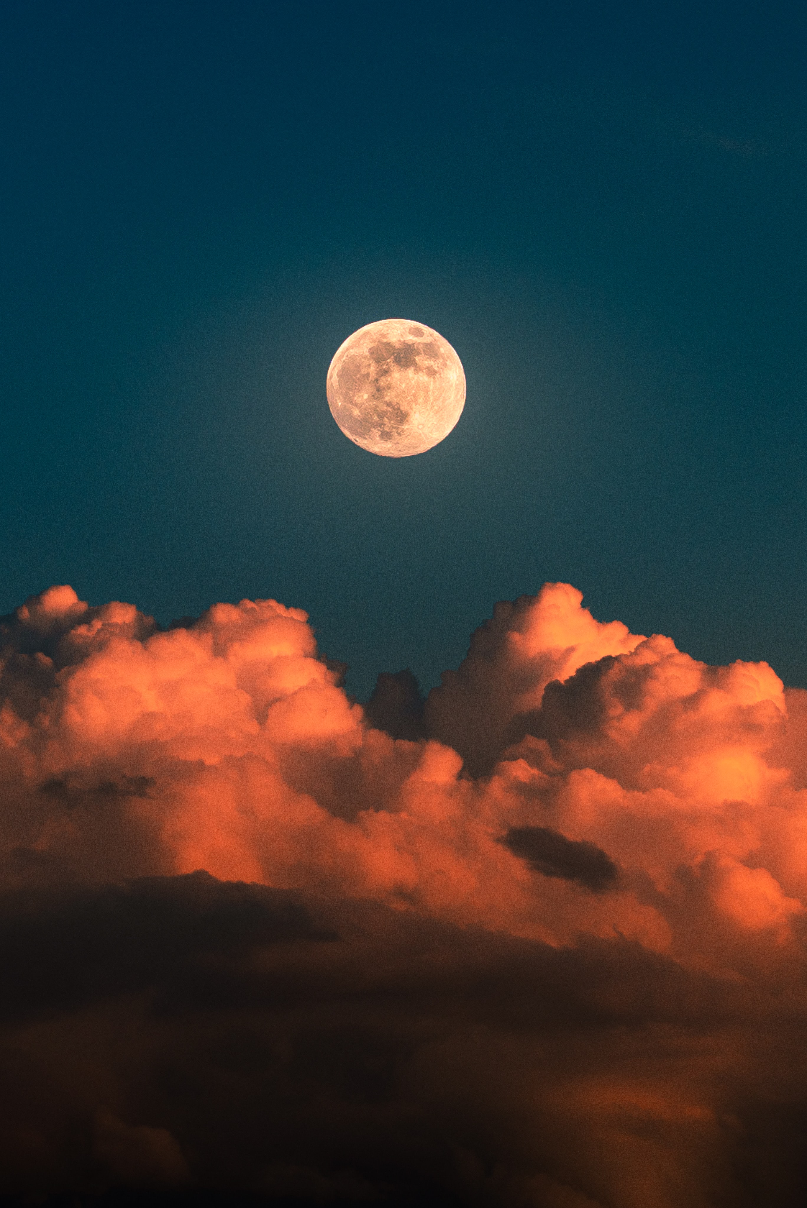 Download mobile wallpaper Moon, Clouds, Full Moon, Nature, Sky for free.