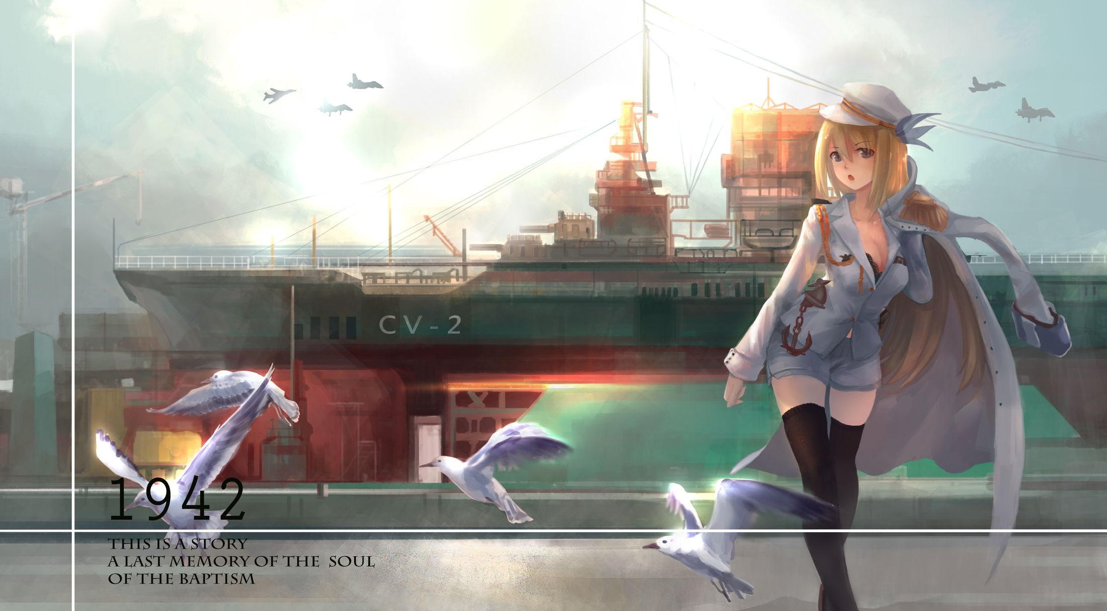 Девушка корабль аниме арт