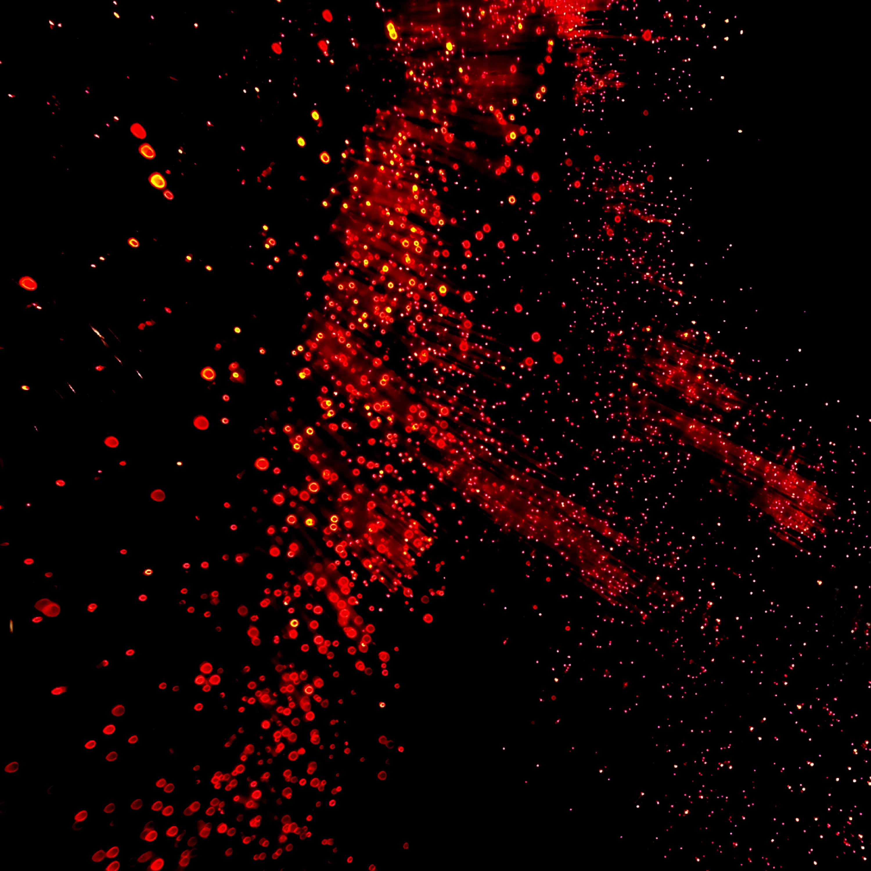 optical fiber, abstract, red, circles, shine, brilliance, stains, spots UHD