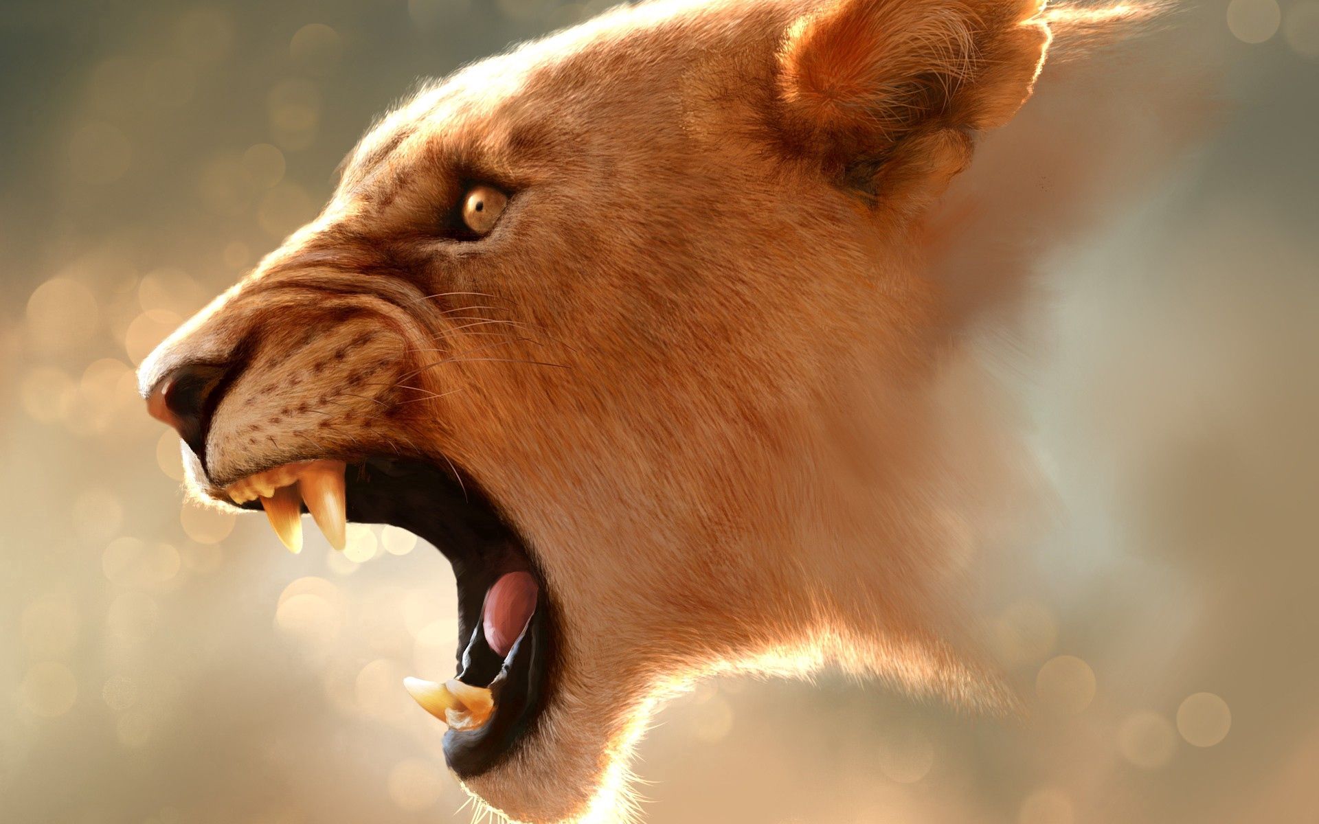 Cool Wallpapers animals, glare, grin, muzzle, lion, profile